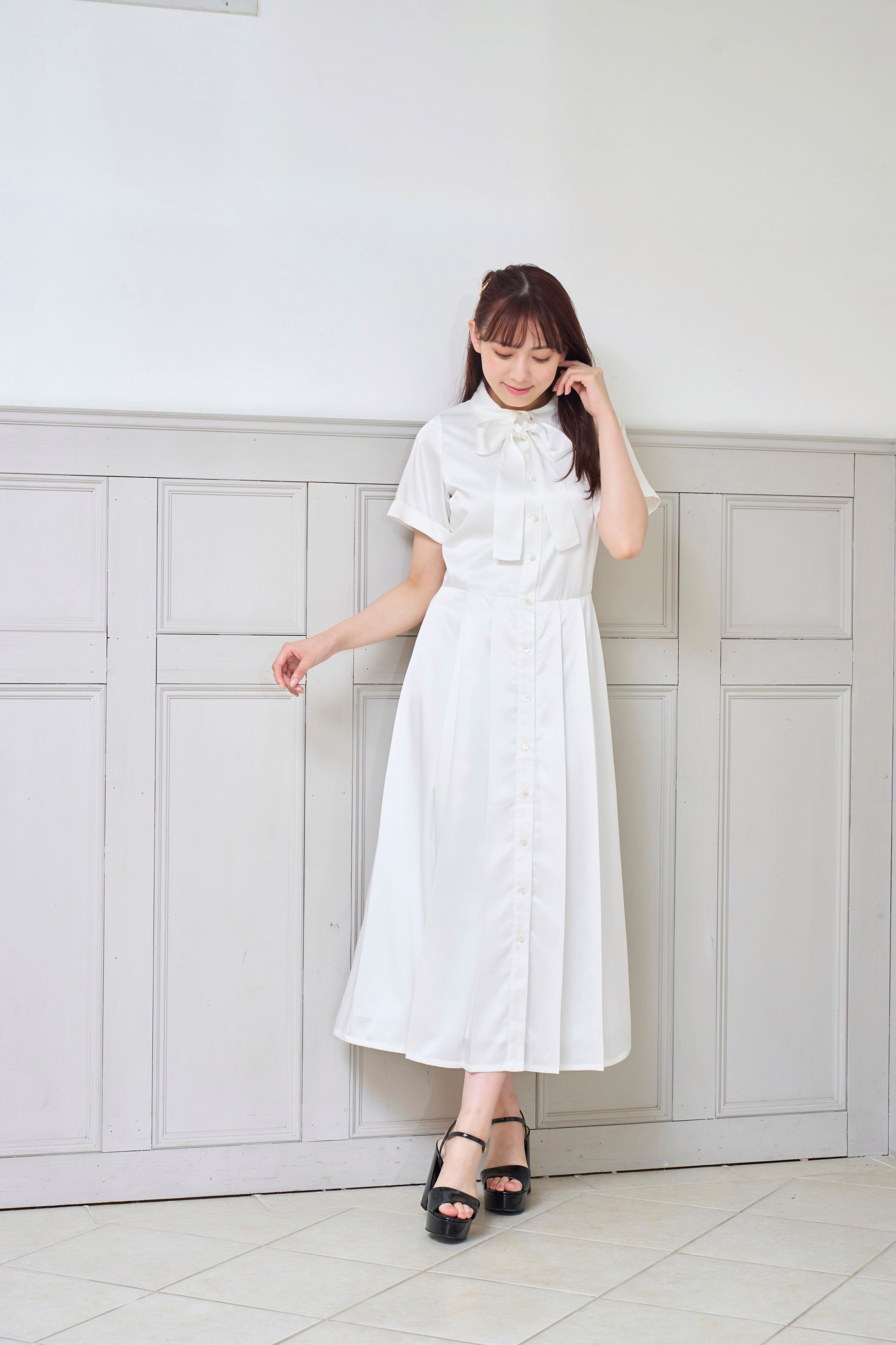 RICORD Shirt Dress In White