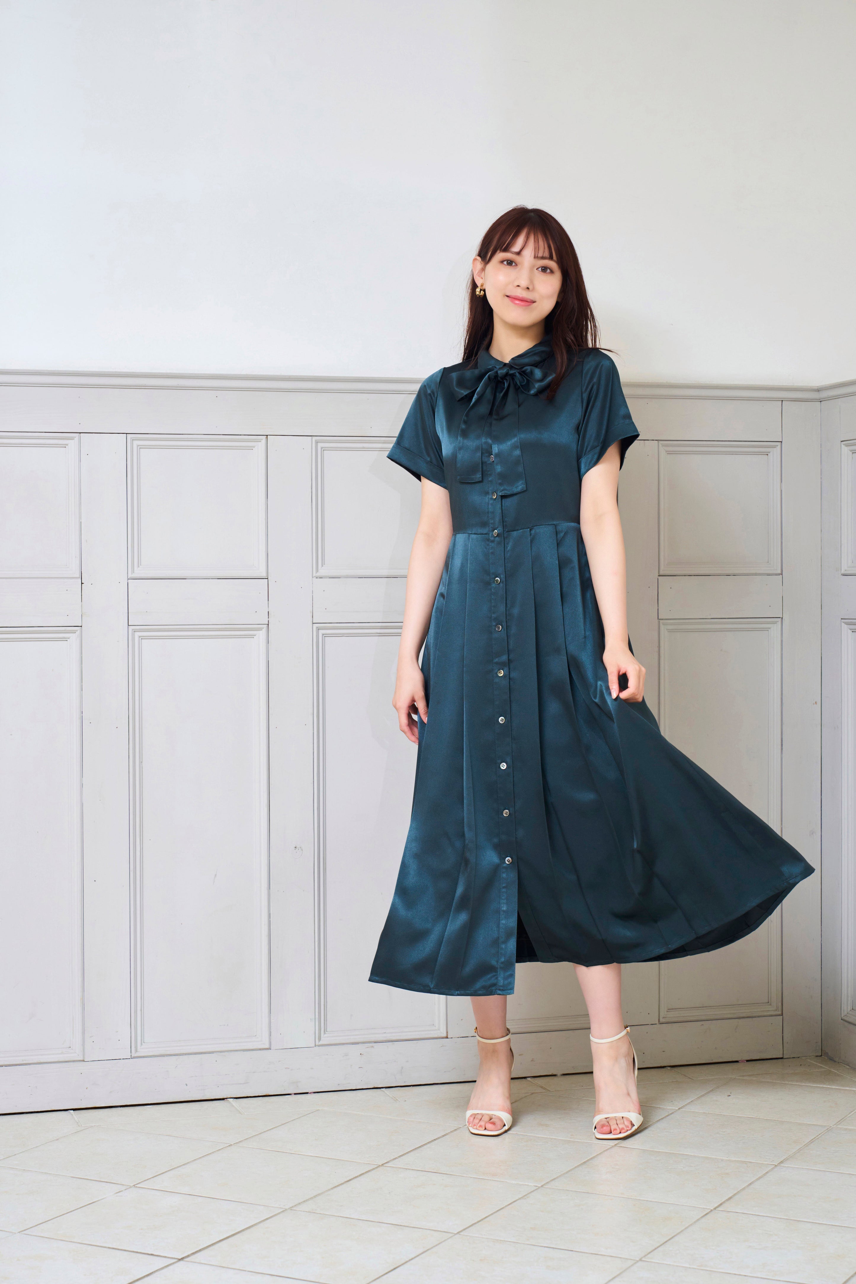 RICORD Shirt Dress In Green