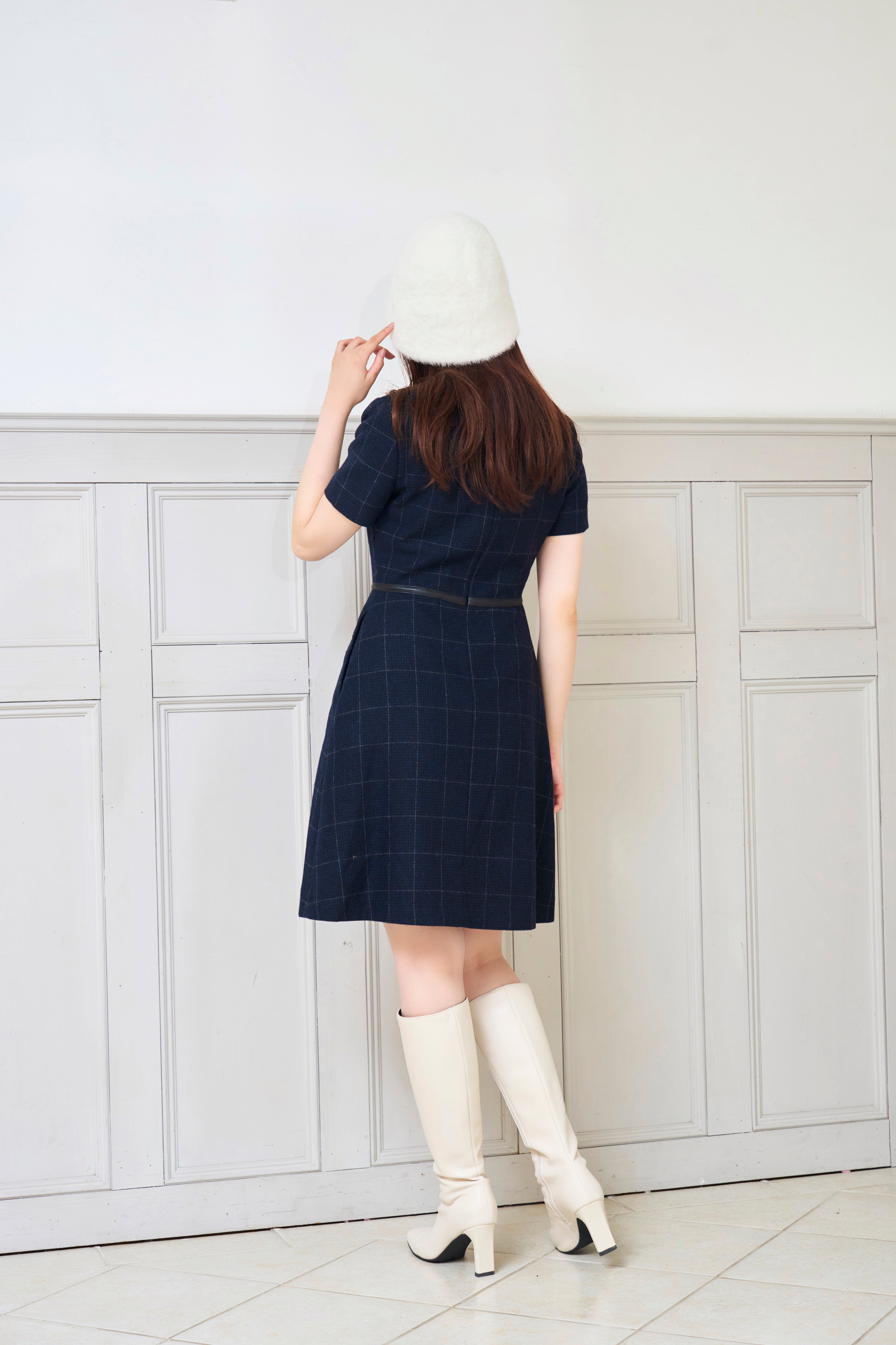 RICORD Fake Pocket Dress In Navy