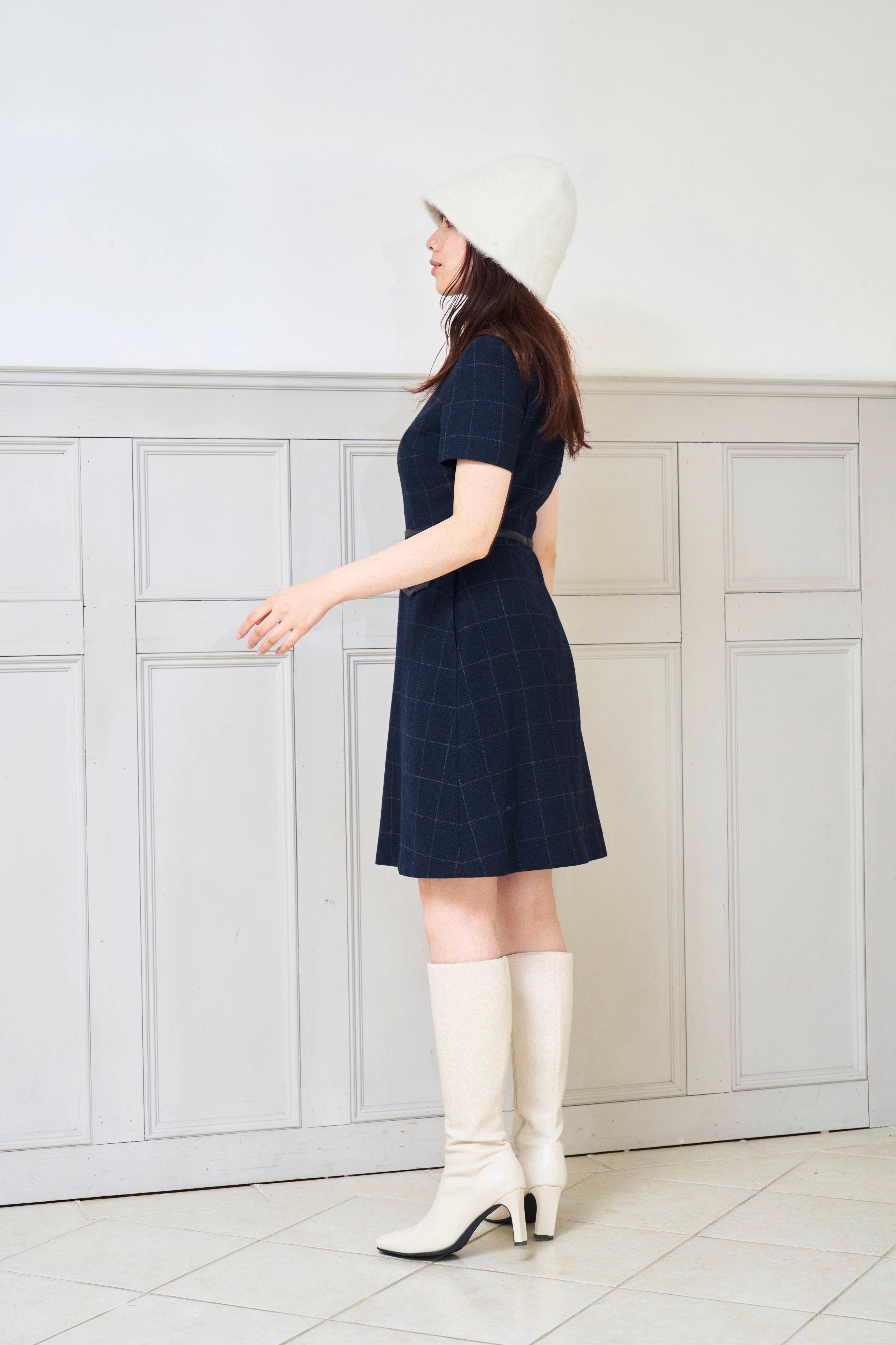 RICORD Fake Pocket Dress In Navy