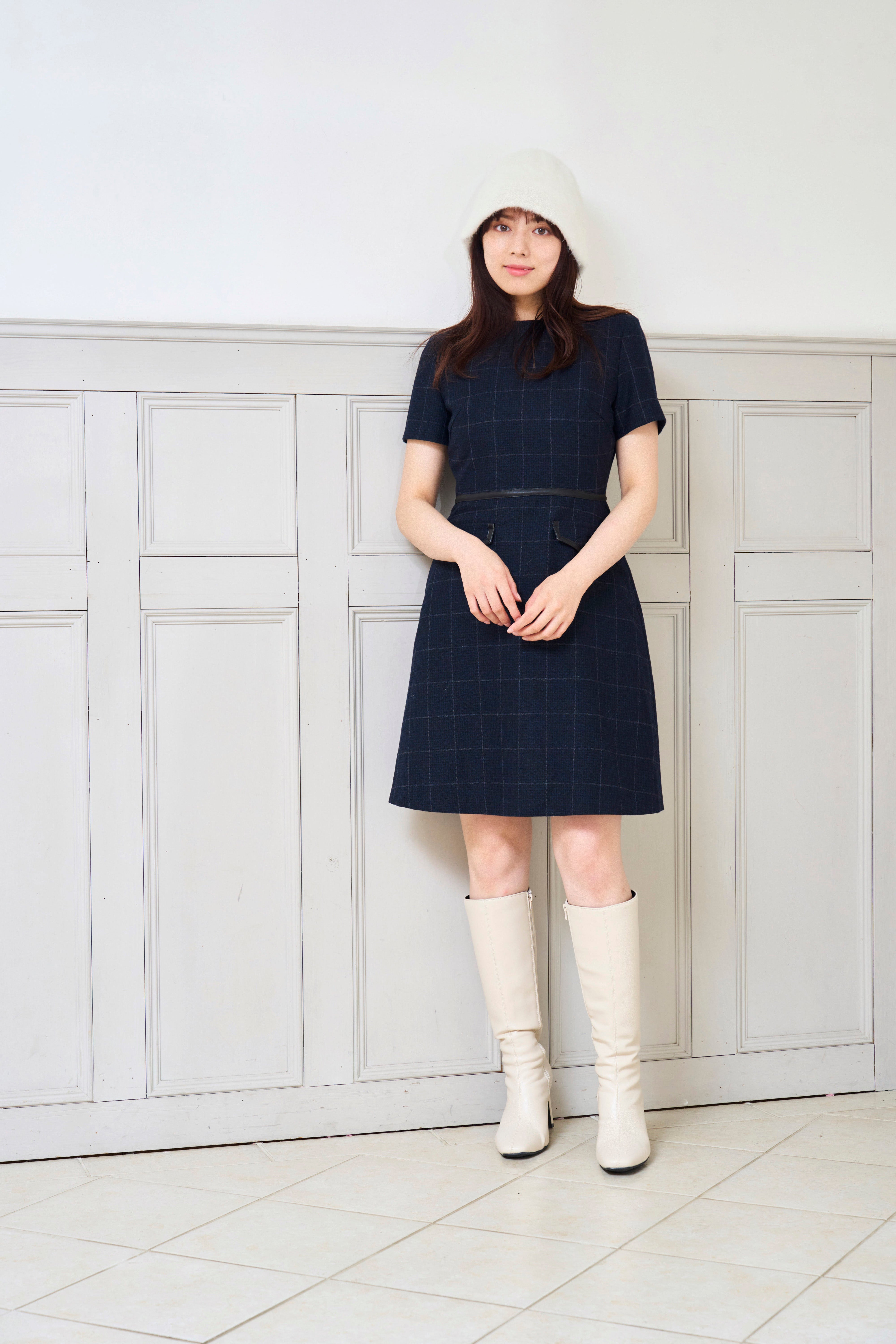 RICORD Fake Pocket Dress In Navy