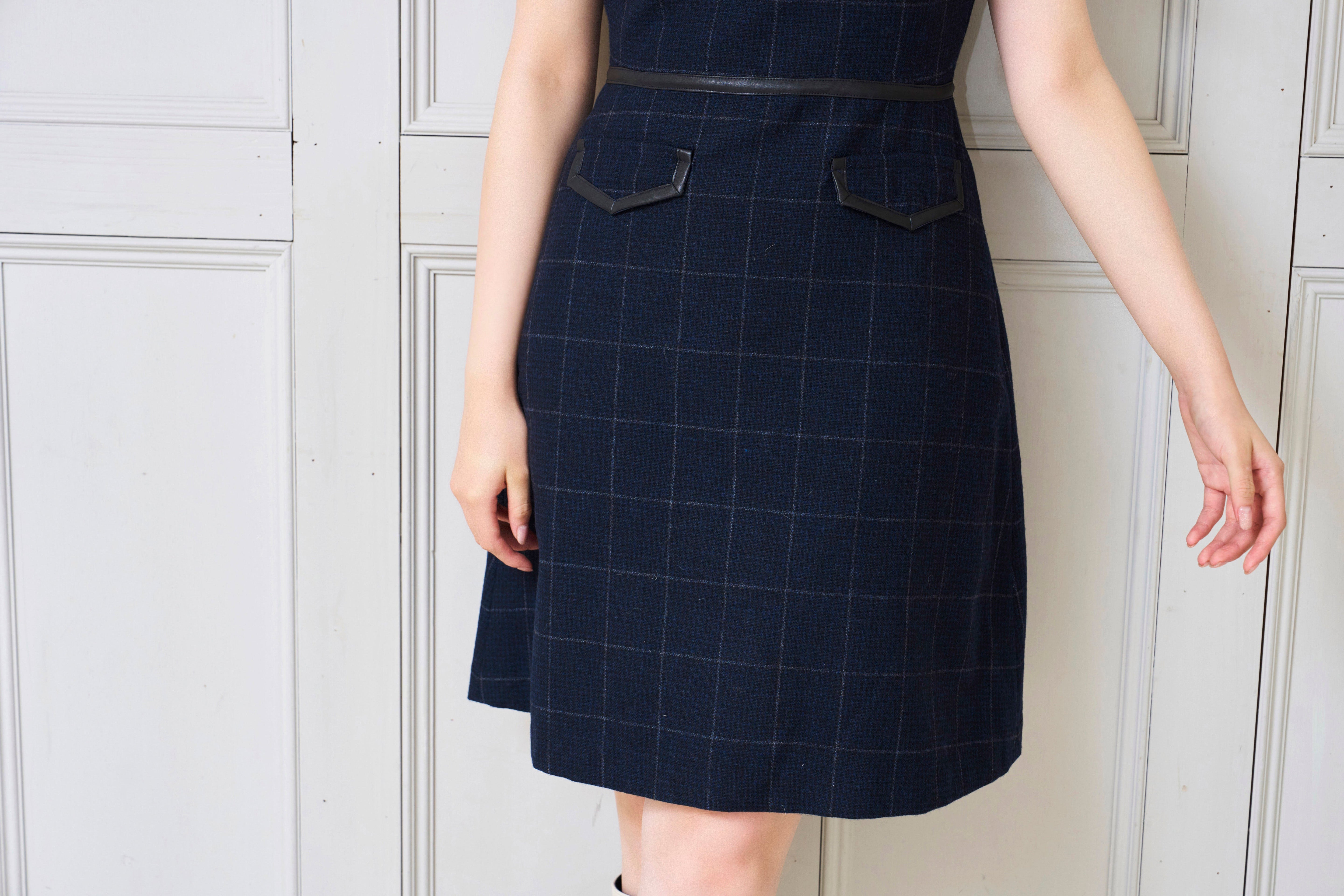 RICORD Fake Pocket Dress In Navy