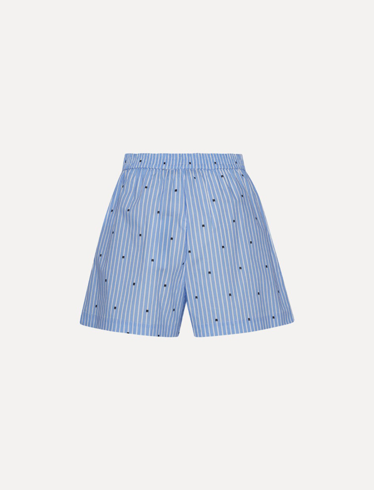 ROTATE SUNDAY 8 Elasticated Shorts In Blue Logo Stripe