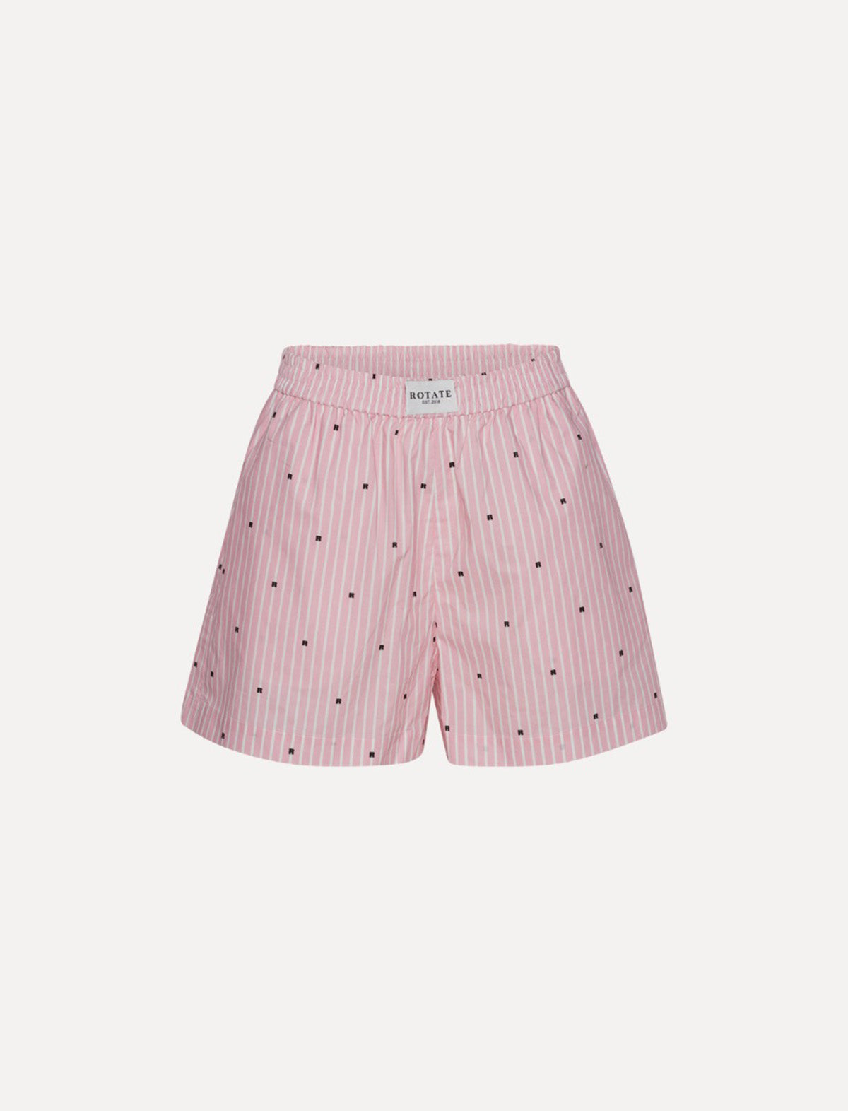 ROTATE SUNDAY 8 Elasticated Shorts In Pink Logo Stripe