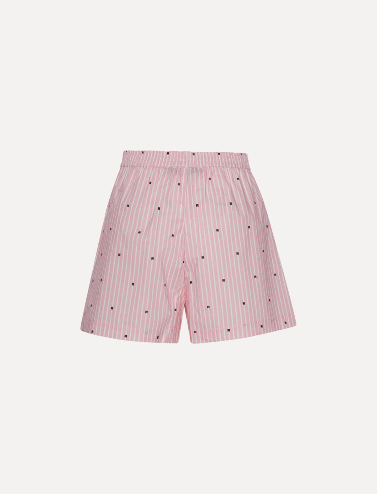 ROTATE SUNDAY 8 Elasticated Shorts In Pink Logo Stripe