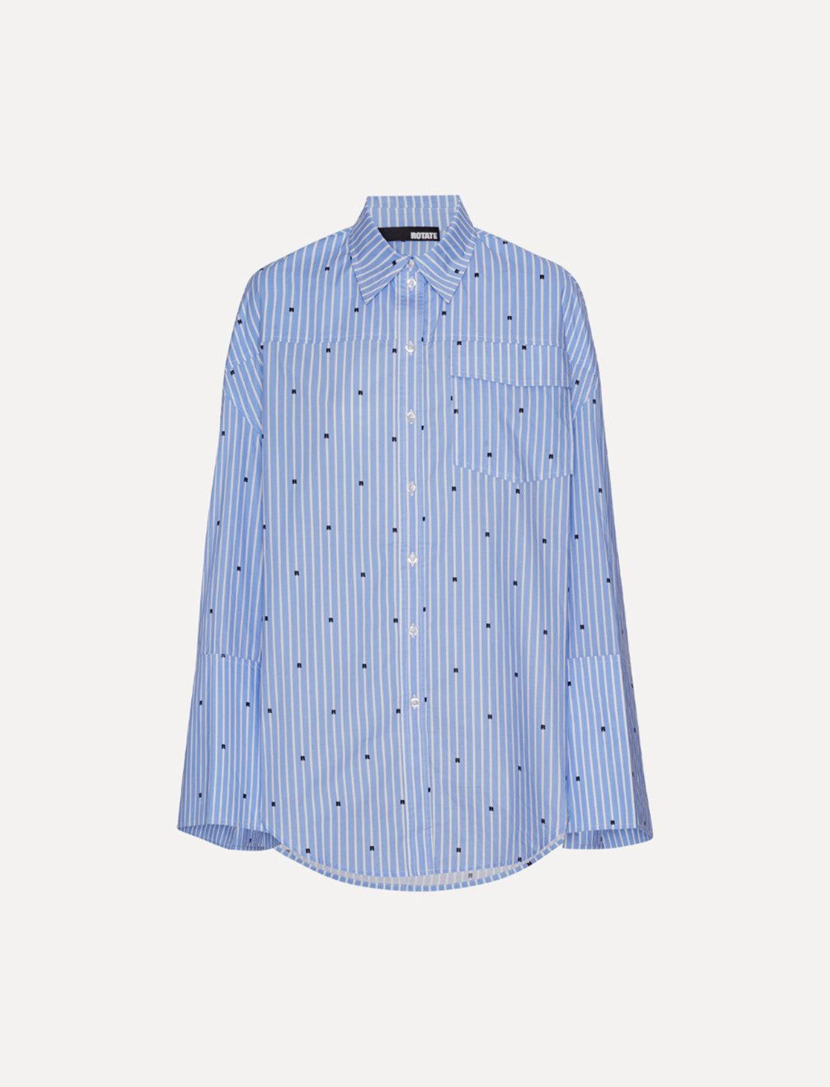 ROTATE SUNDAY 8 Oversized Shirt In Blue Logo Stripe