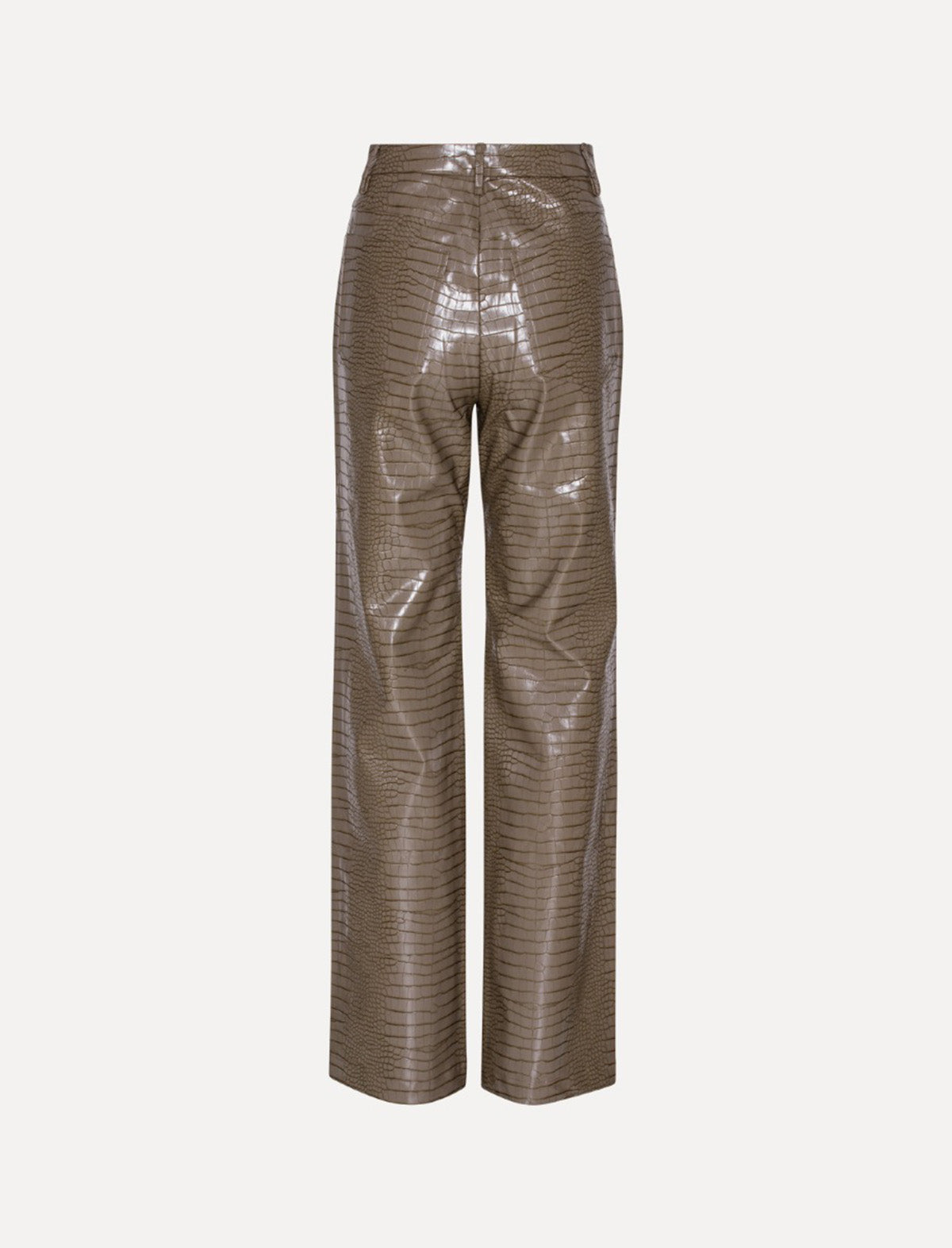 ROTATE Birger Christensen Textured Straight Pants In Fossil