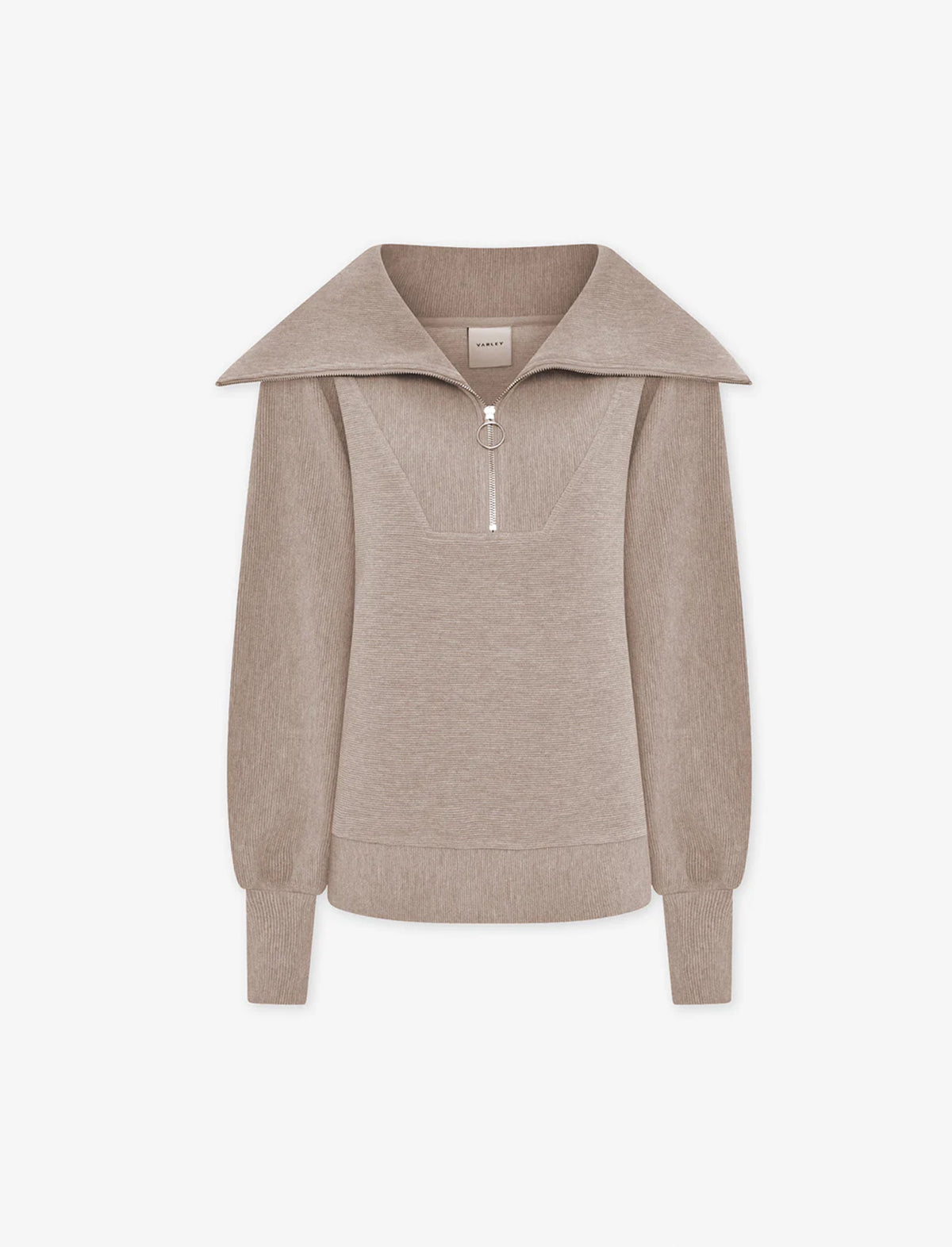 VARLEY Vine Half Zip In Taupe Marl