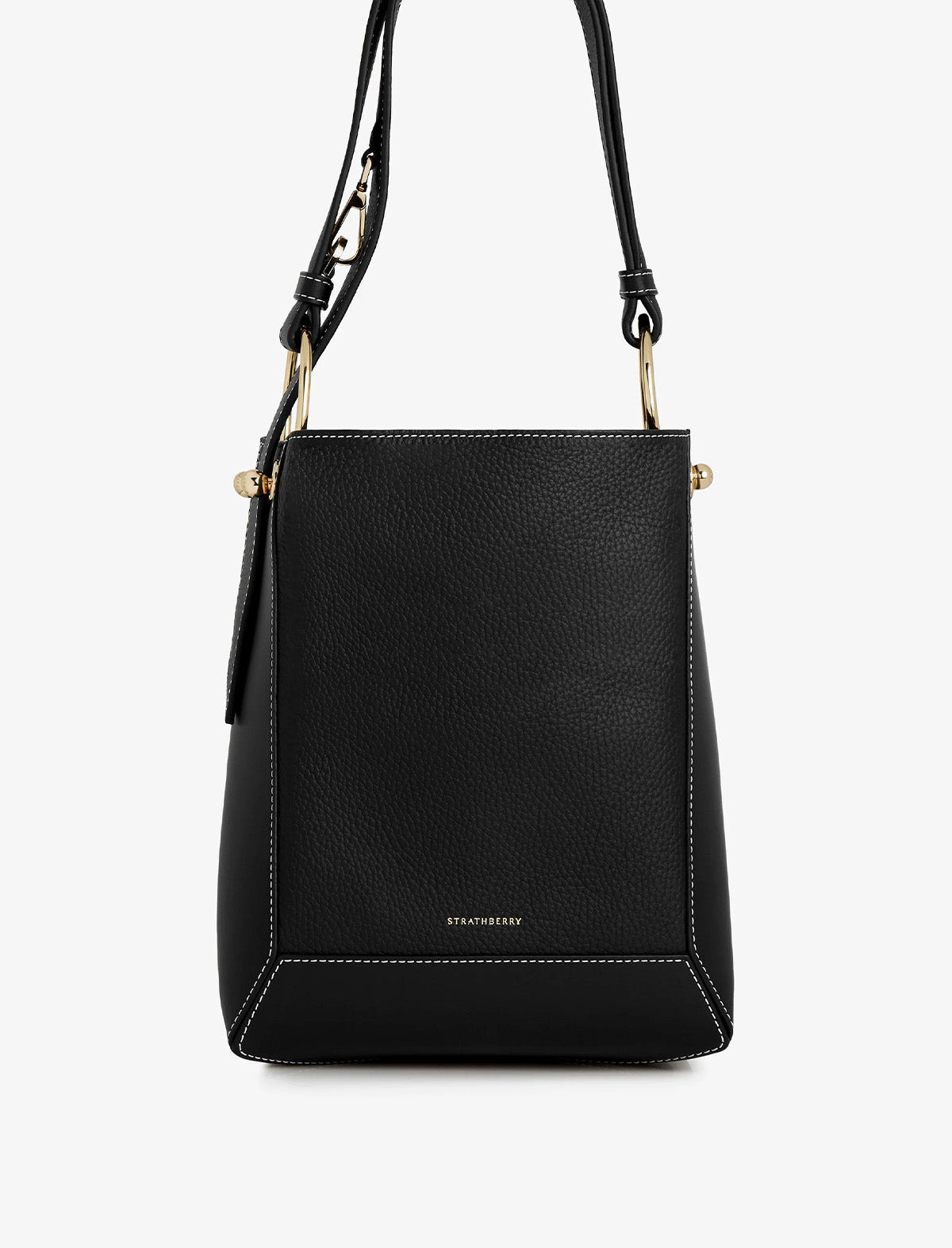 STRATHBERRY Lana Midi Bucket Bag In Black