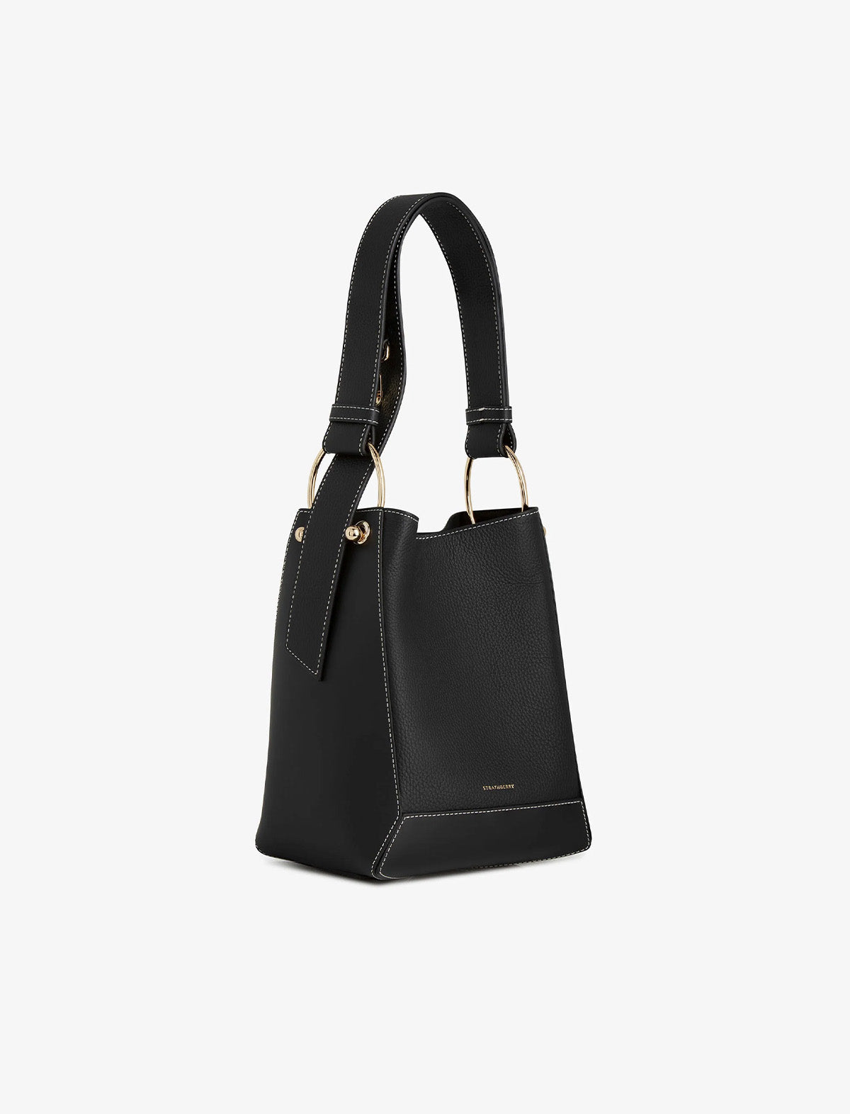 STRATHBERRY Lana Midi Bucket Bag In Black