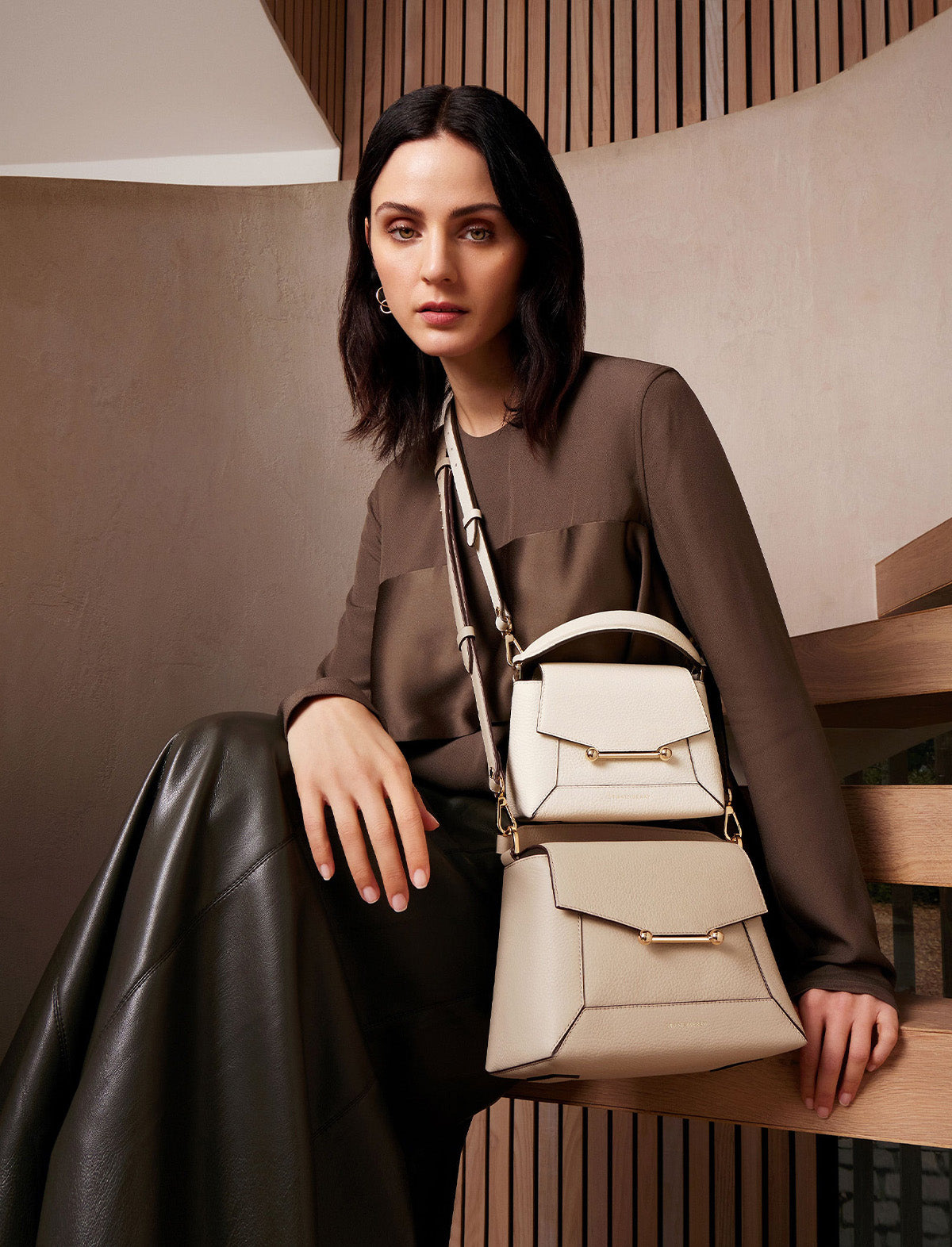 STRATHBERRY Mosaic Nano Bag In Vanilla