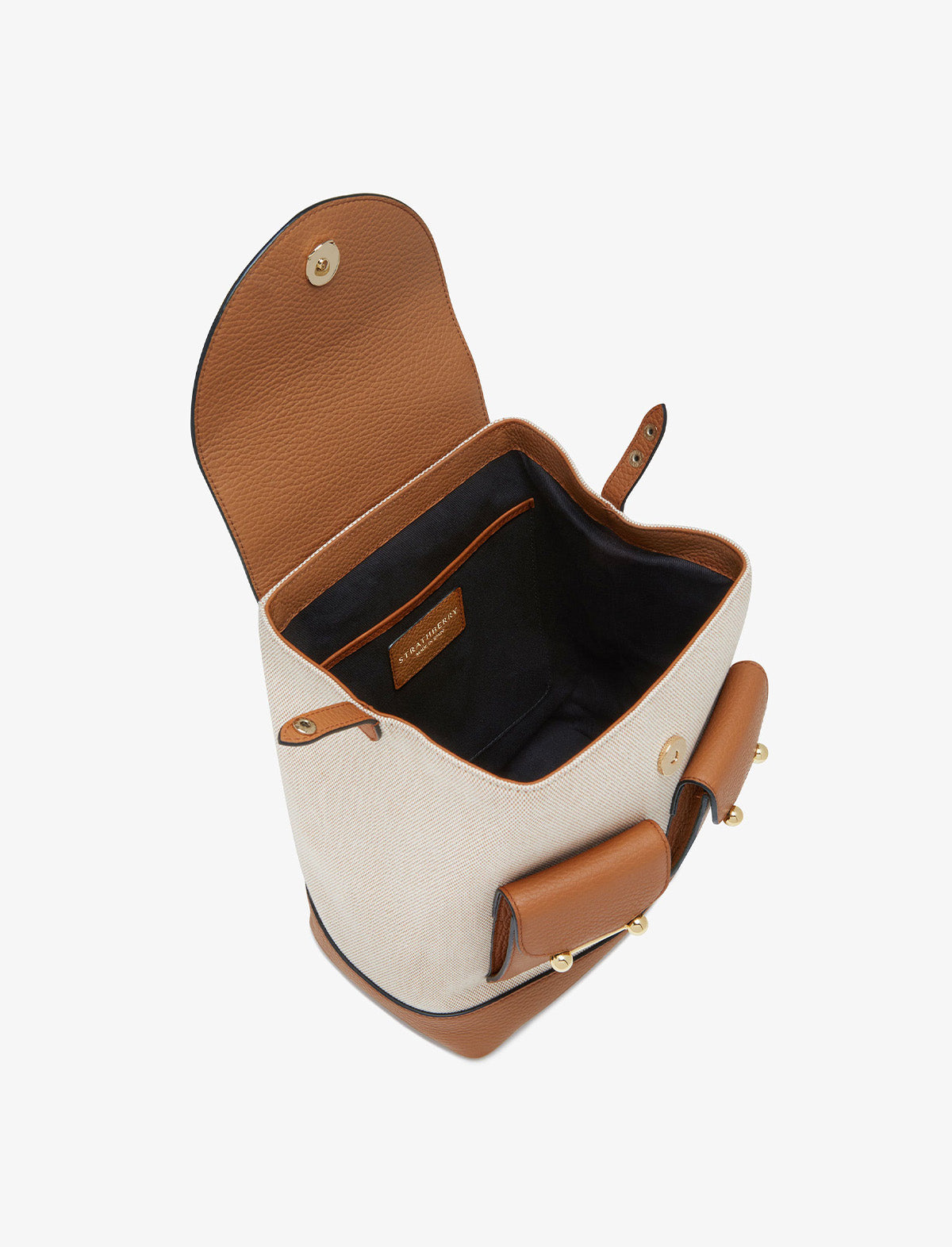 STRATHBERRY Osette Backpack In Canvas Ecru/Tan