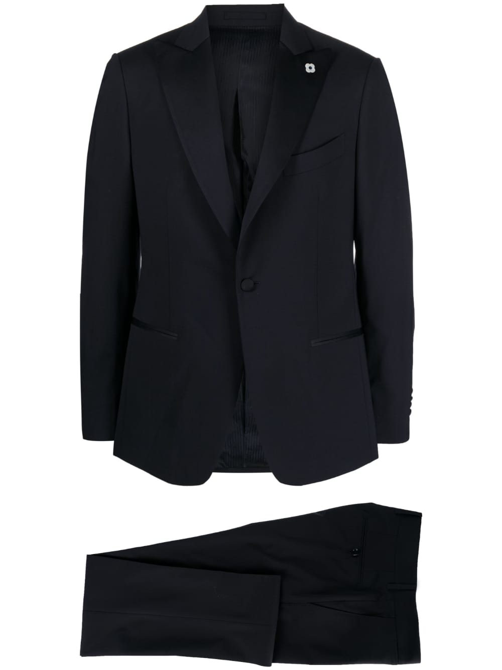 LARDINI 3-Piece Kosmo Tuxedo Suit in Black Indigo