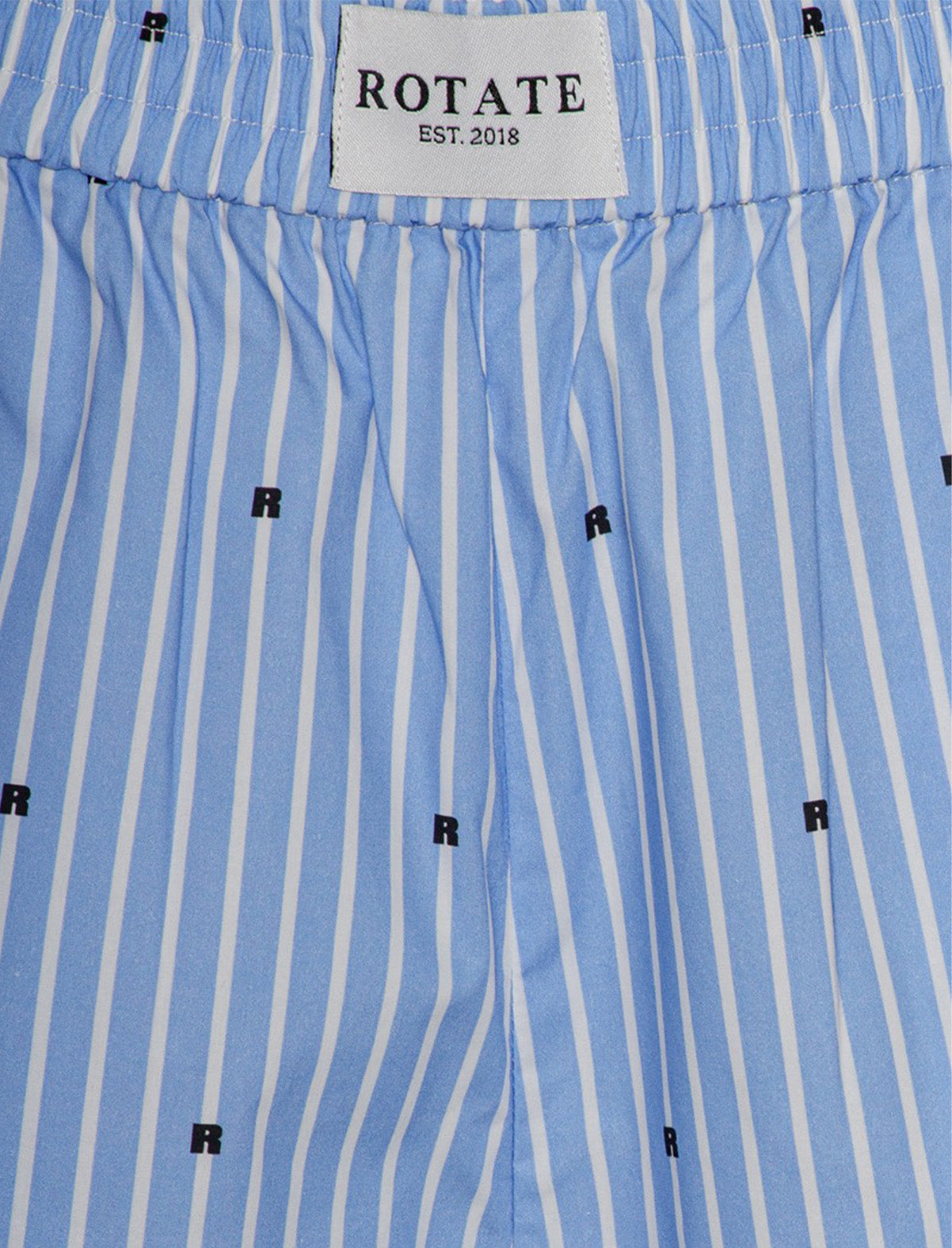 ROTATE SUNDAY 8 Elasticated Shorts In Blue Logo Stripe