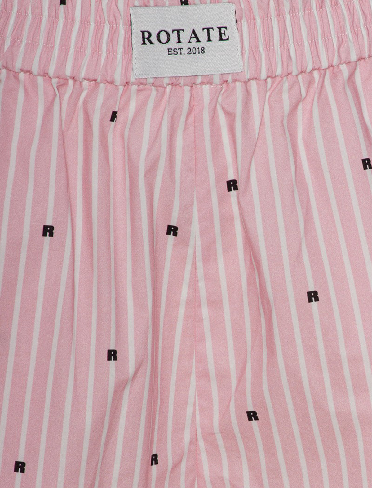 ROTATE SUNDAY 8 Elasticated Shorts In Pink Logo Stripe