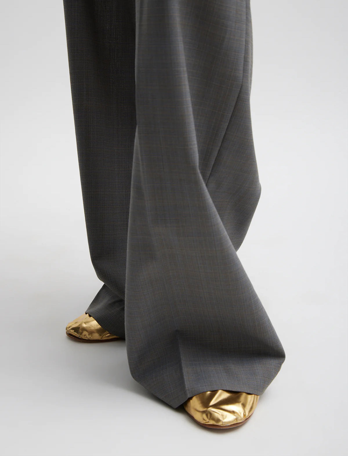 TIBI Grant Suiting Fold Over Trouser In Grey Multi