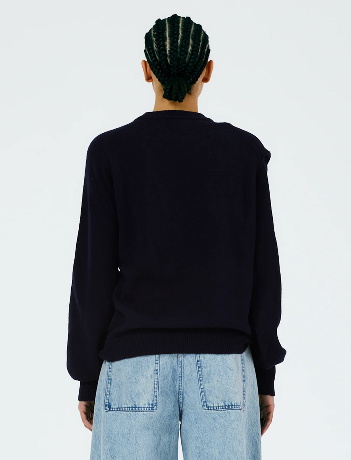 TIBI Airy Extrafine Wool Blair Pullover In Navy