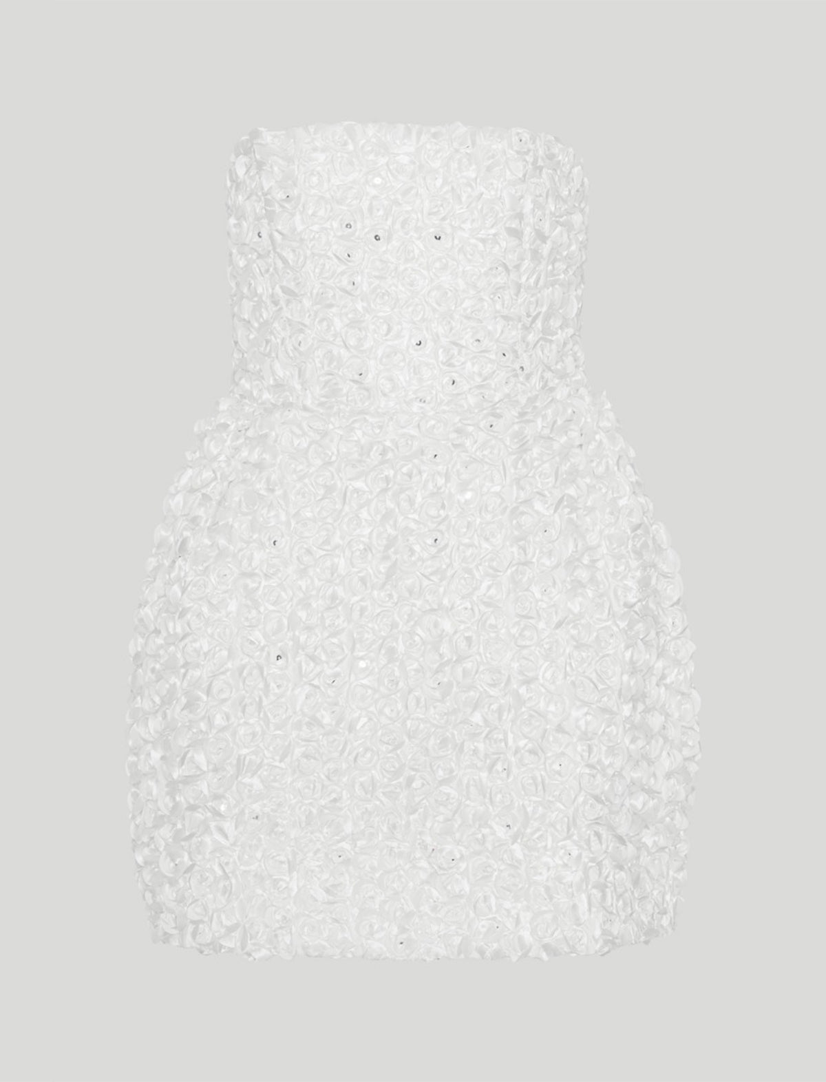 ROTATE BIRGER CHRISTENSEN 3D Flower Mini Dress in Bright White