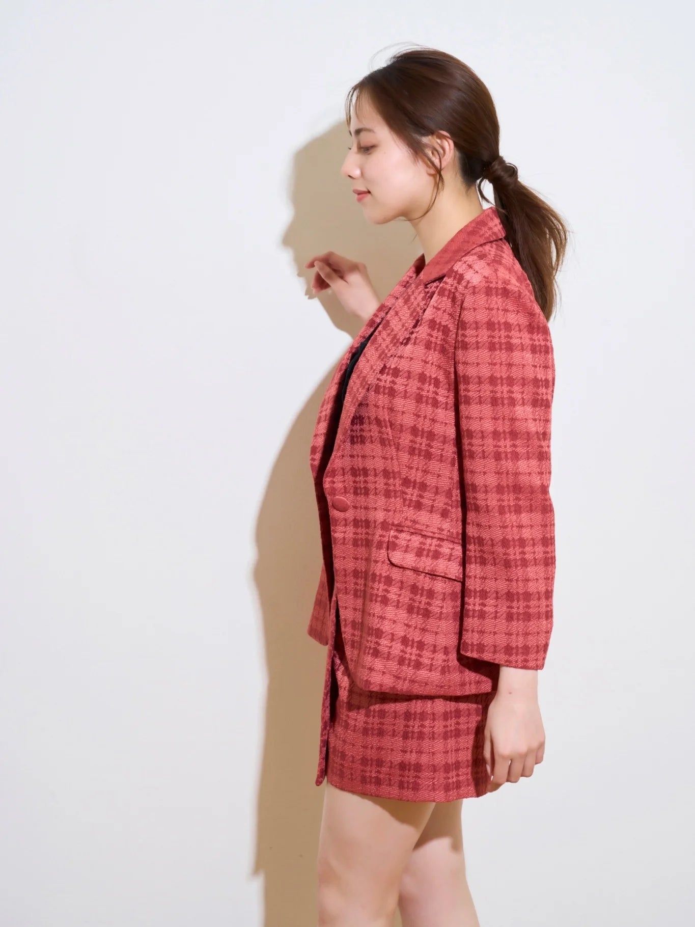 RICORD Tweed Jacket In Red