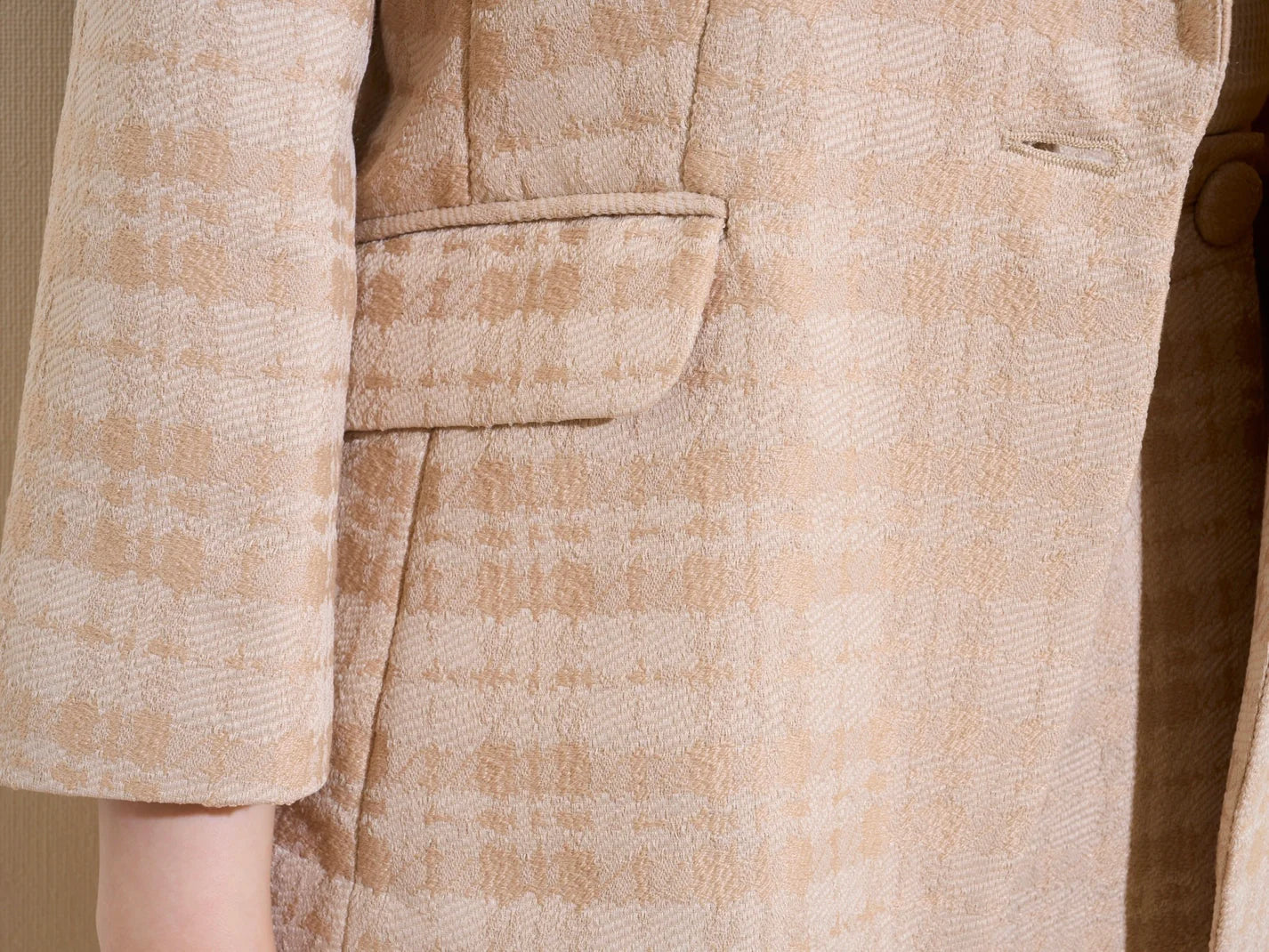 RICORD Summer Tweed Skirt In Beige