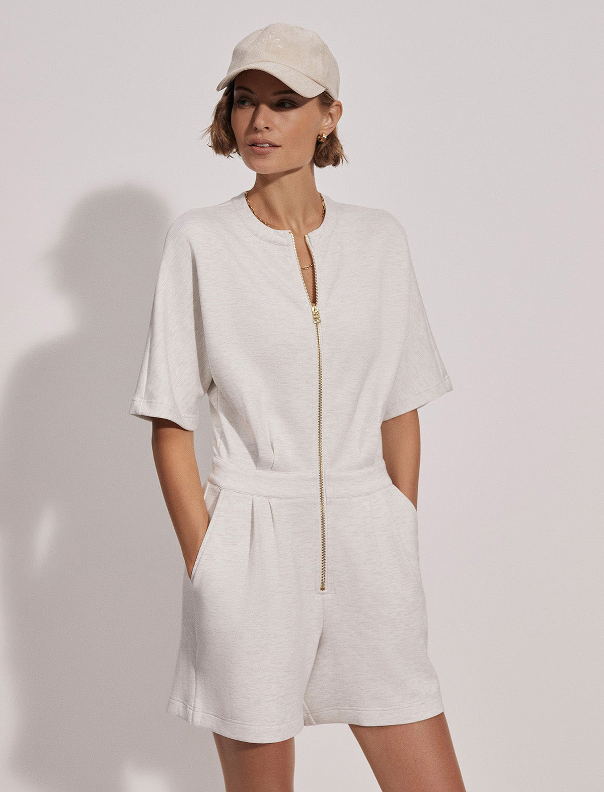VARLEY DoubleSoft™️ Orlando Playsuit in Ivory Marl