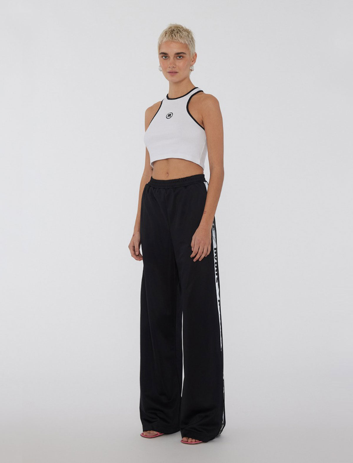 ROTATE SUNDAY 6 Long Stretch Track Pants in Black