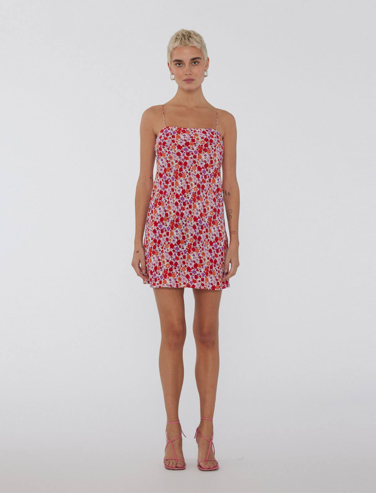 ROTATE SUNDAY 6 Jacquard Mini Dress in Red Floral Print