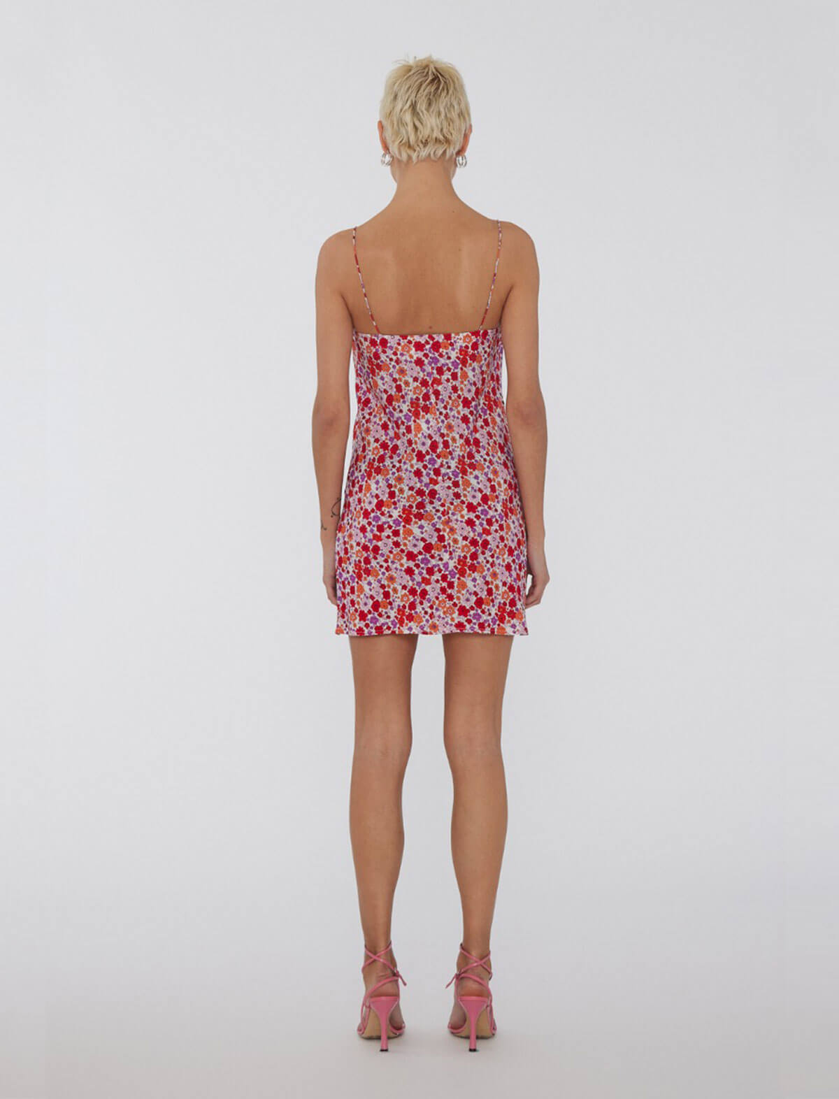 ROTATE SUNDAY 6 Jacquard Mini Dress in Red Floral Print