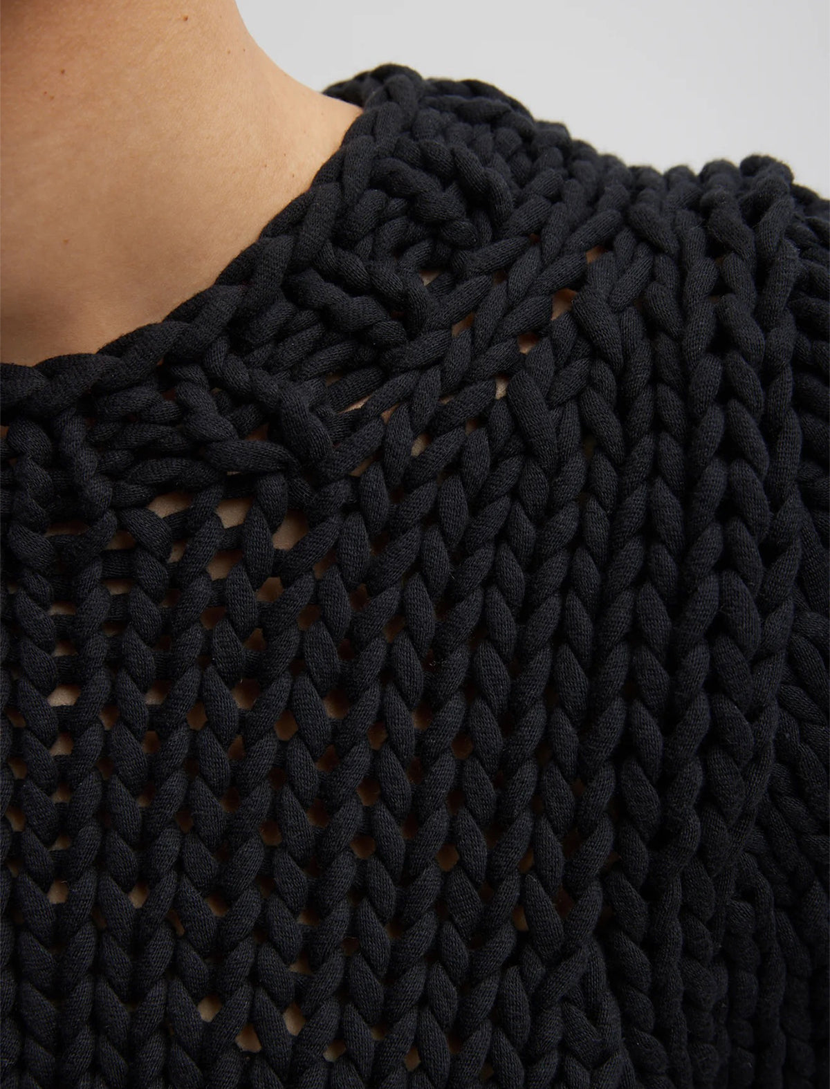 TIBI Deluxe Tube Yarn Sweater Mini Puff Pullover In Black