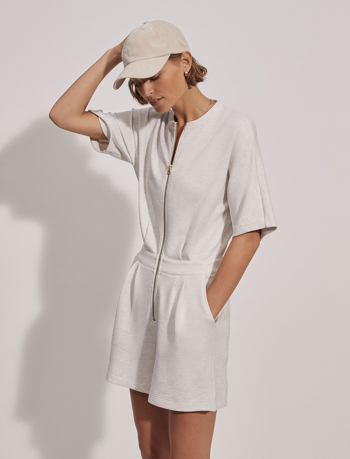 VARLEY DoubleSoft™️ Orlando Playsuit in Ivory Marl