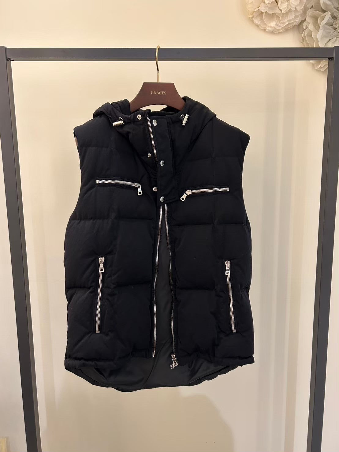 BALMAIN  Padded Quilted Shell Hooded Gilet