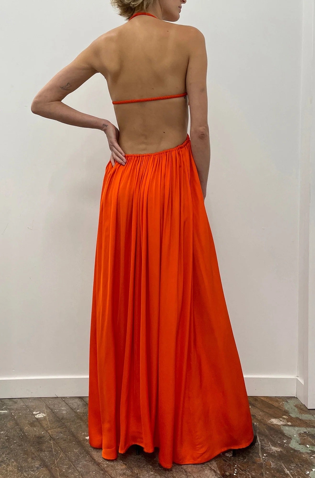 BEAUFILLE Alina Maxi Dress in Tangerine