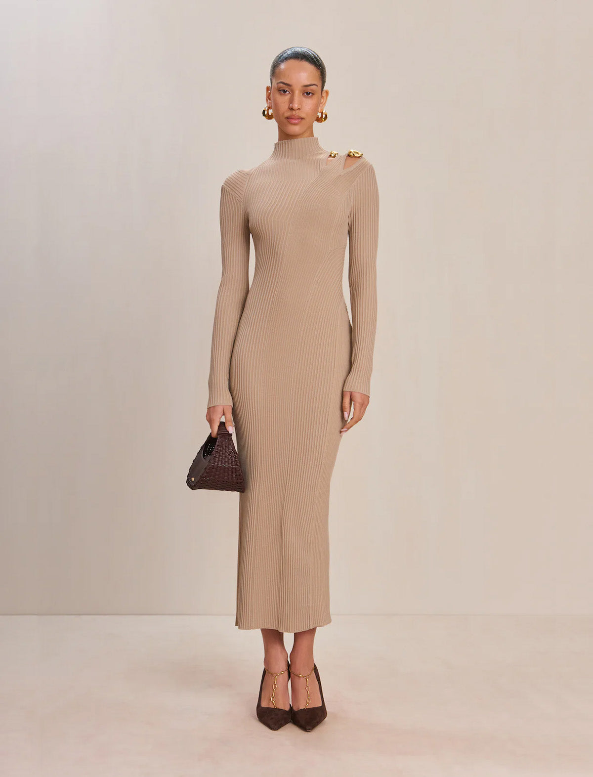 CULT GAIA Alyssa Knit Dress In Fog