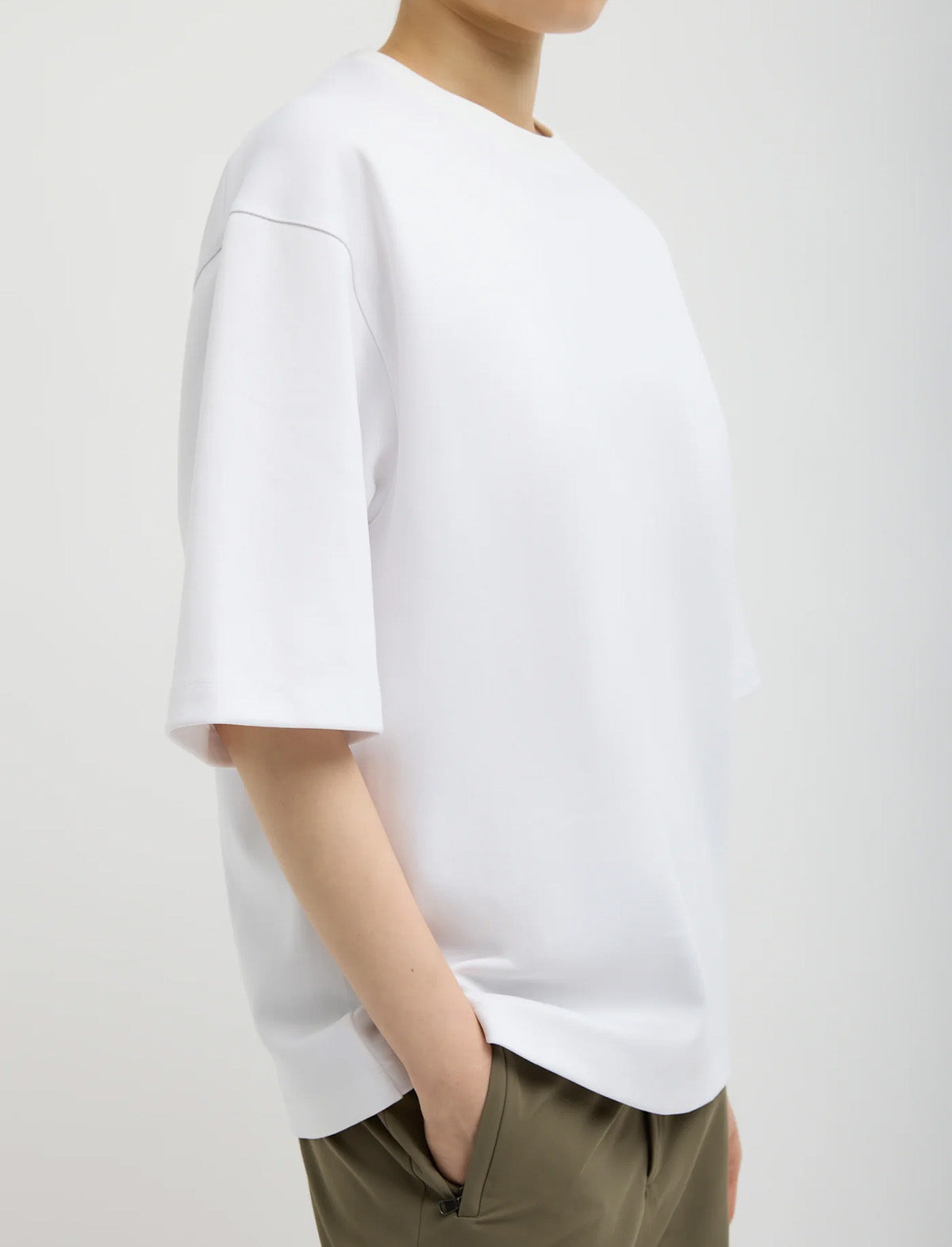 TIBI Active Knit Easy T-Shirt in White