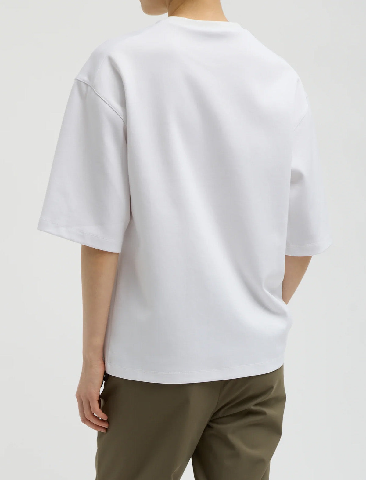 TIBI Active Knit Easy T-Shirt in White