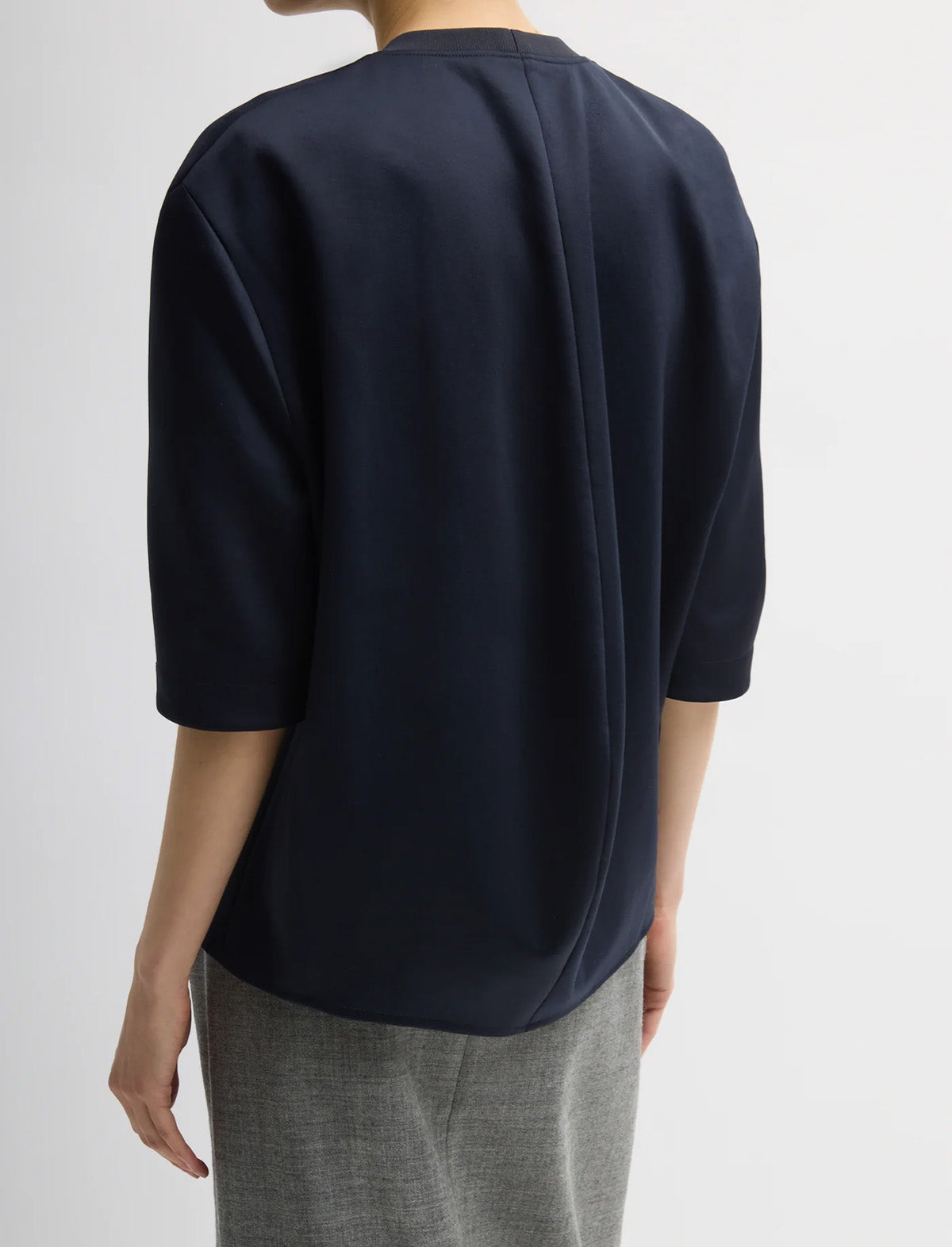TIBI Active Knit Raglan Top in Navy
