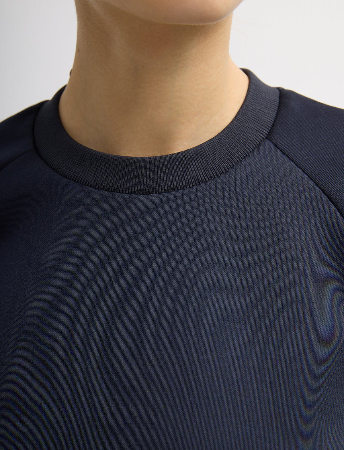 TIBI Active Knit Raglan Top in Navy