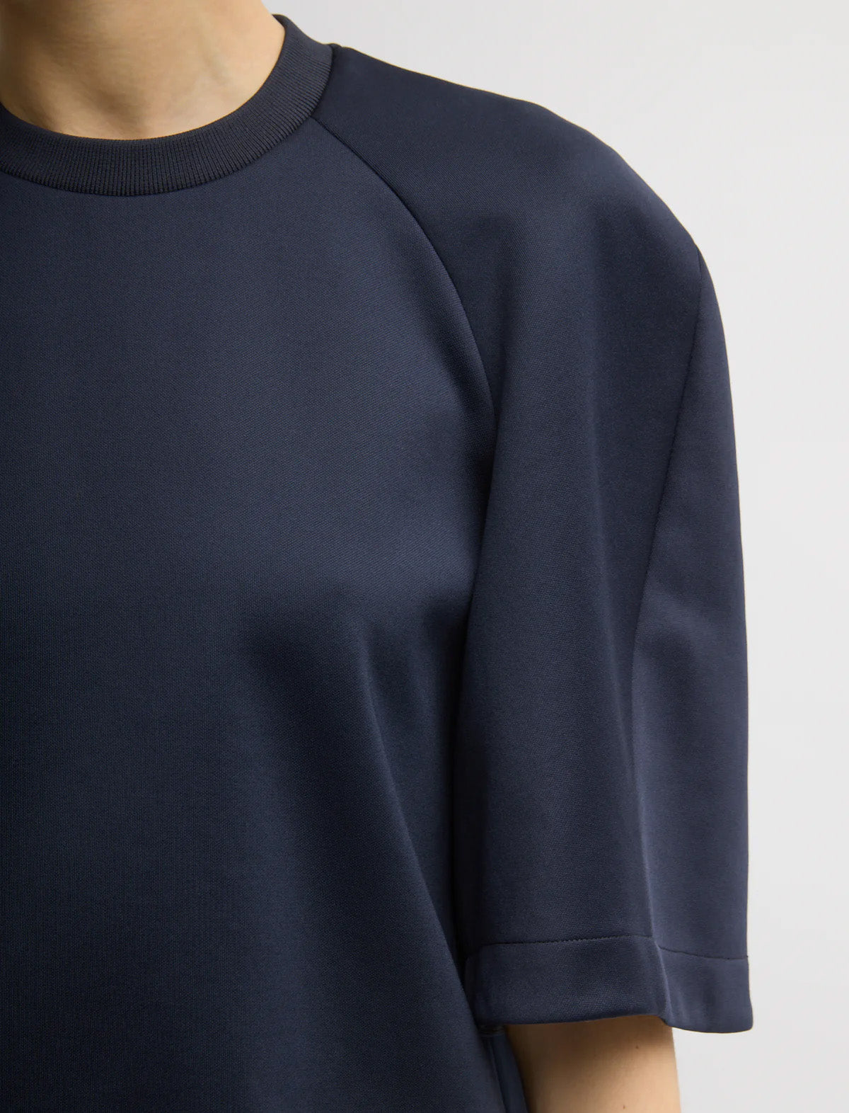 TIBI Active Knit Raglan Top in Navy
