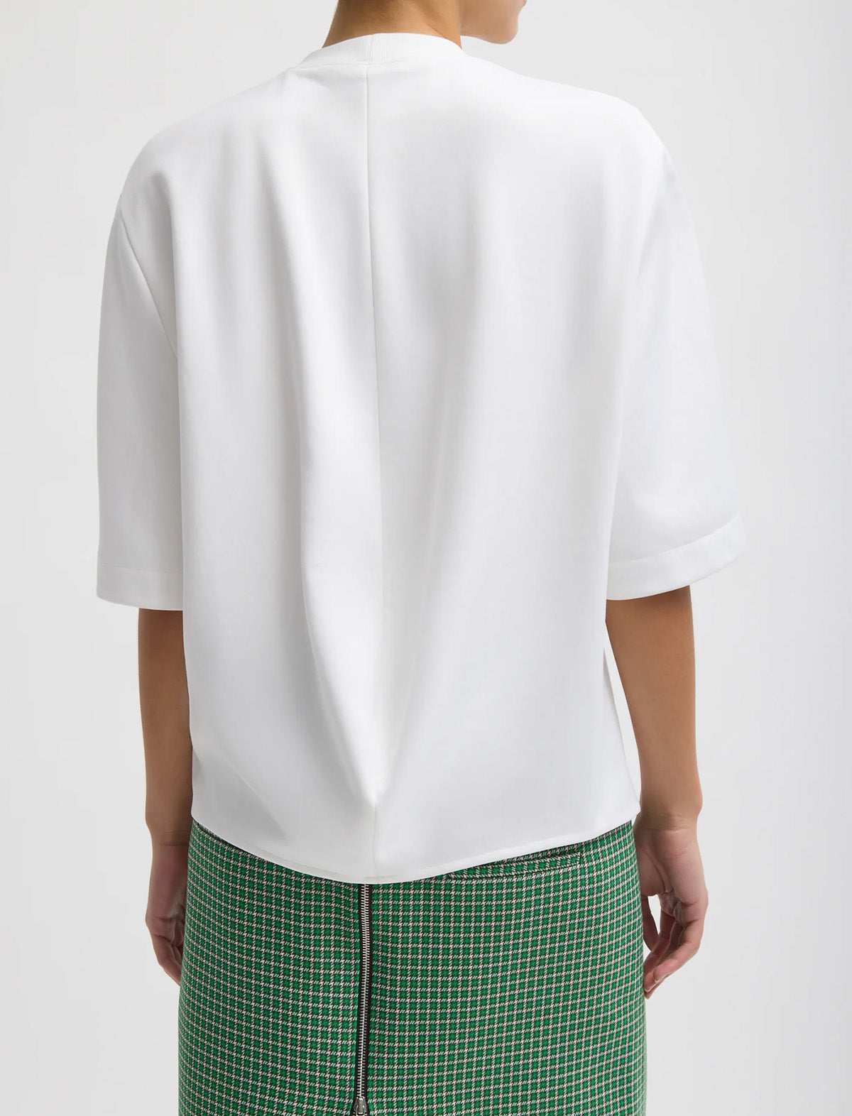 TIBI Active Knit Raglan Top in White