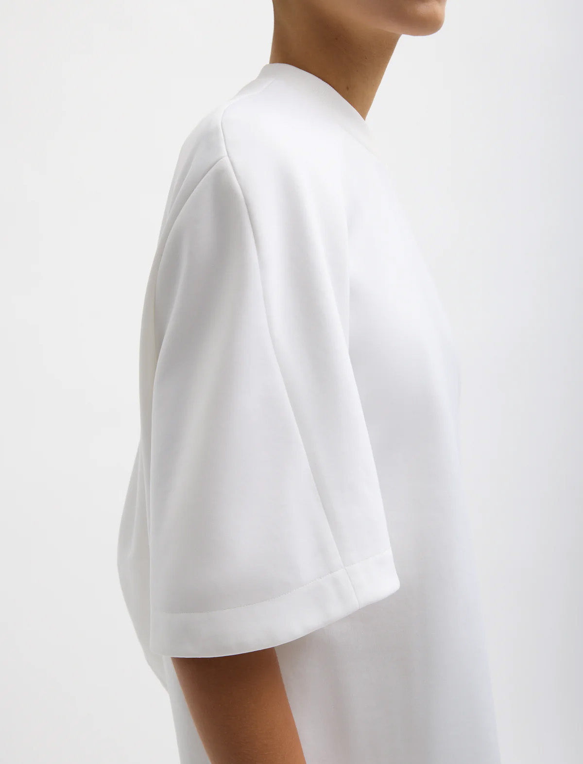 TIBI Active Knit Raglan Top in White