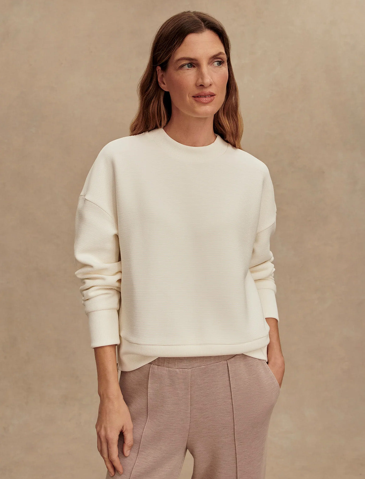VARLEY Addelyn Sweat in Ivory