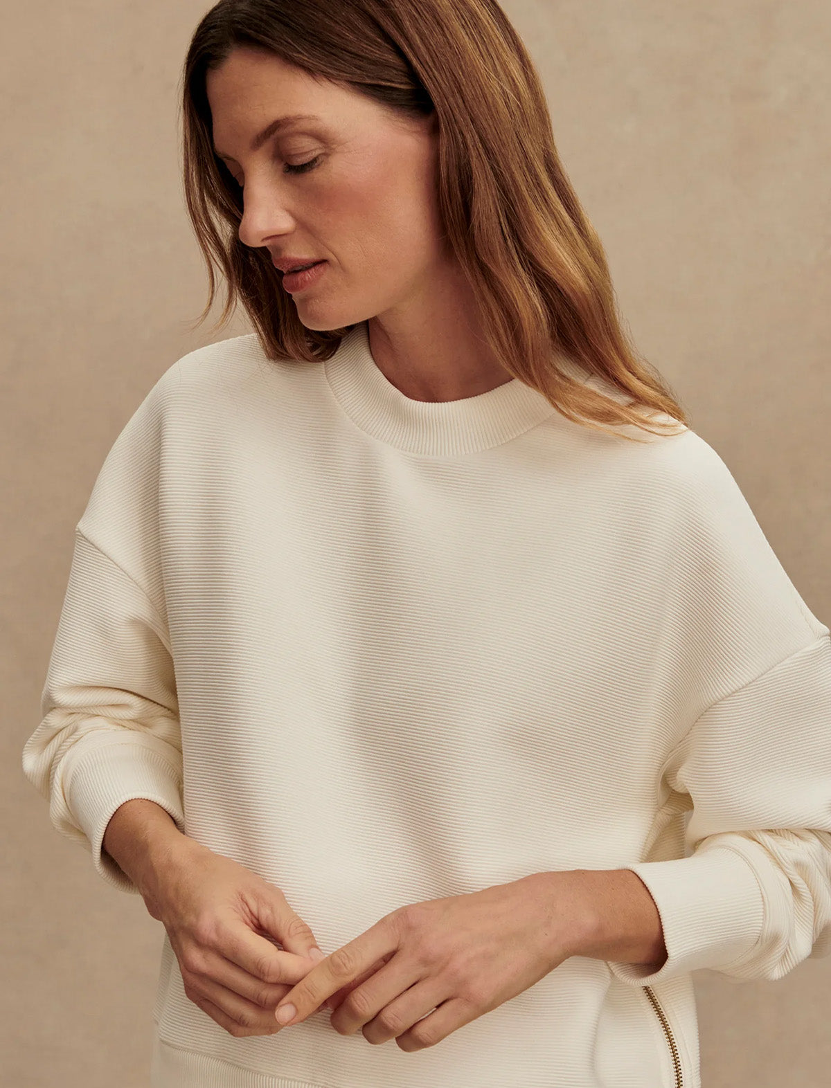 VARLEY Addelyn Sweat in Ivory