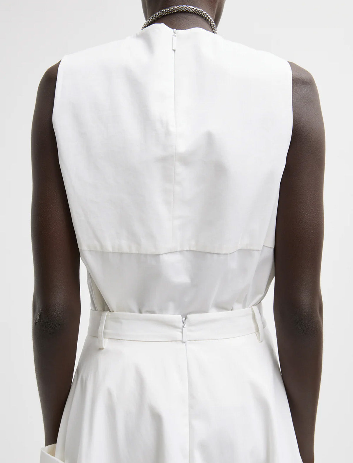 TIBI Bio Twill Bubble Skirt in Optic White