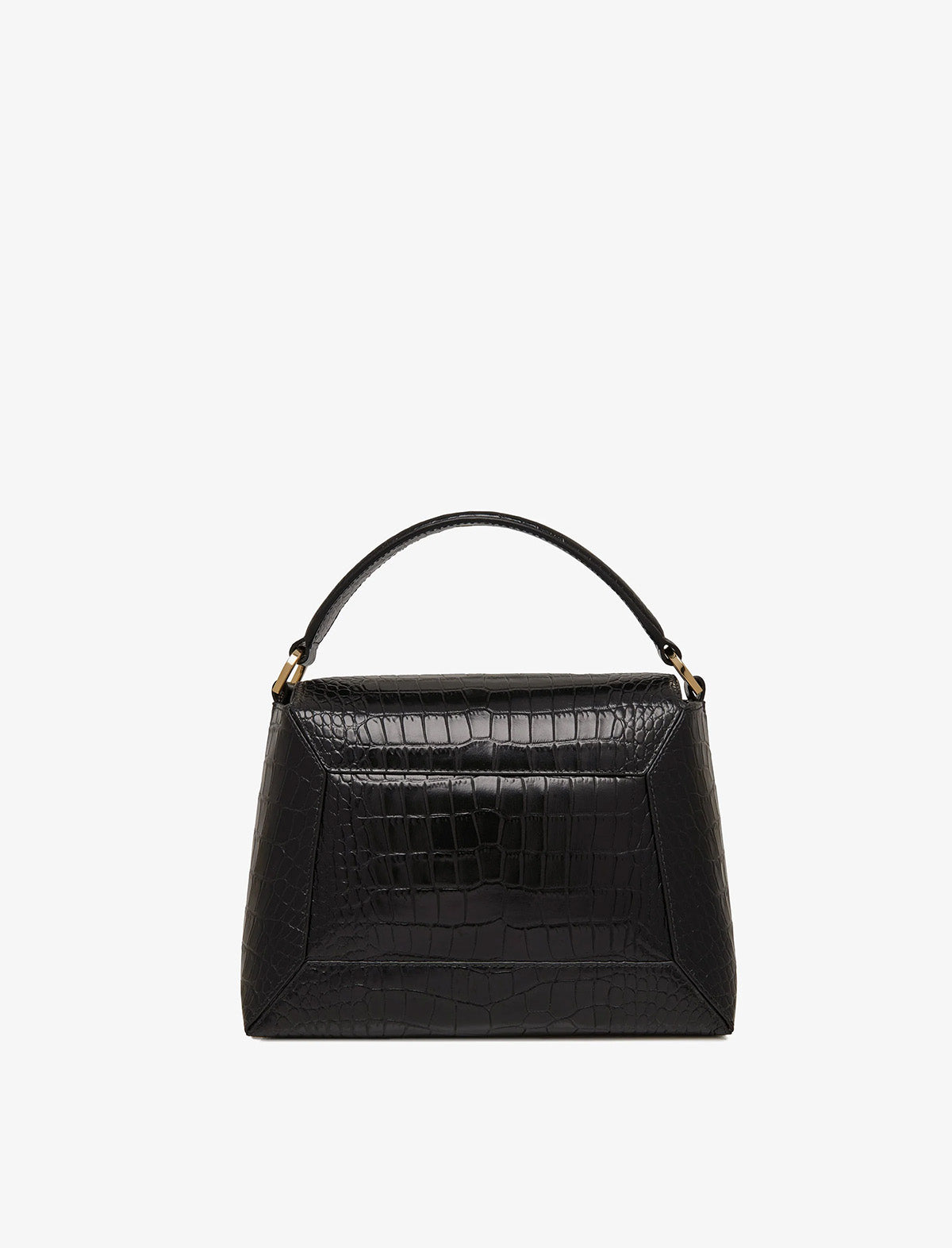 STRATHBERRY Mosaic Bag in Embossed Croc Black