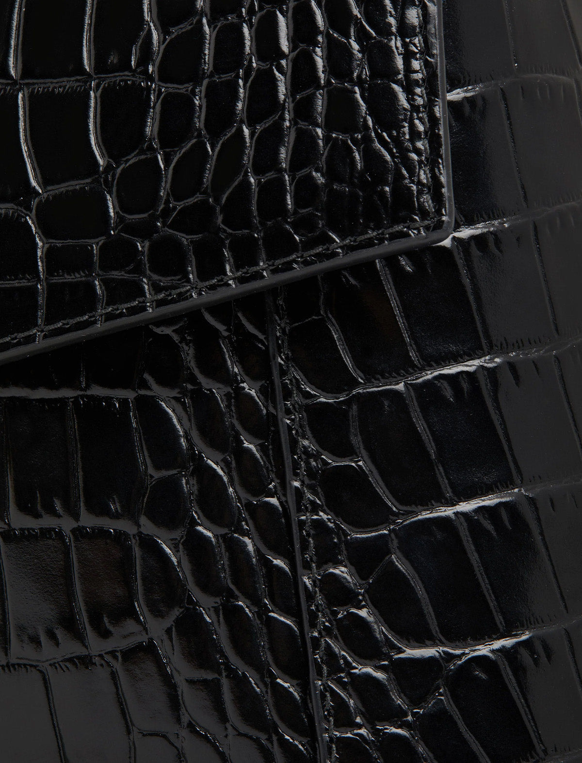 STRATHBERRY Mosaic Bag in Embossed Croc Black