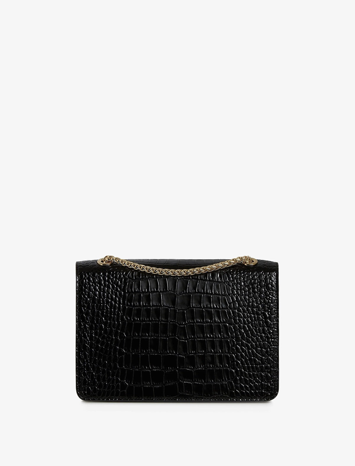 STRATHBERRY EAST/WEST EMBOSSED CROC in Black