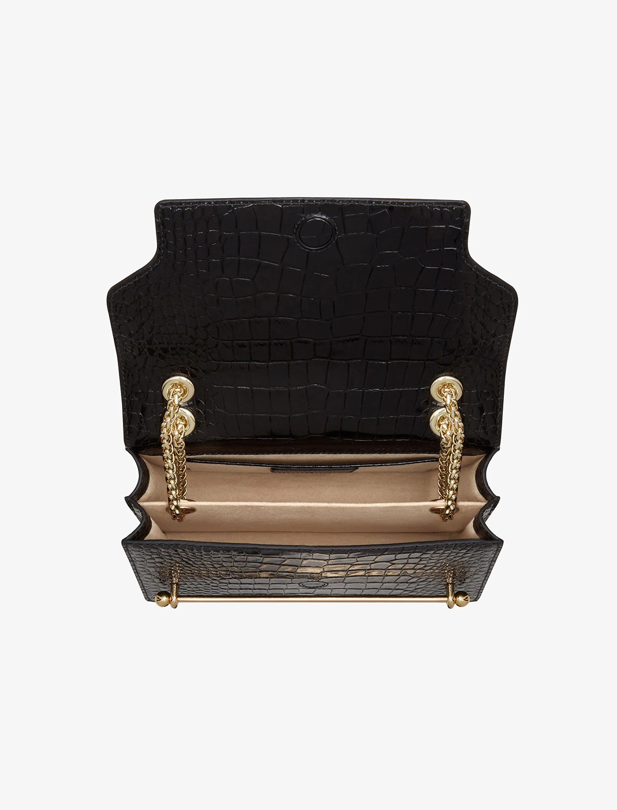 STRATHBERRY EAST/WEST EMBOSSED CROC in Black