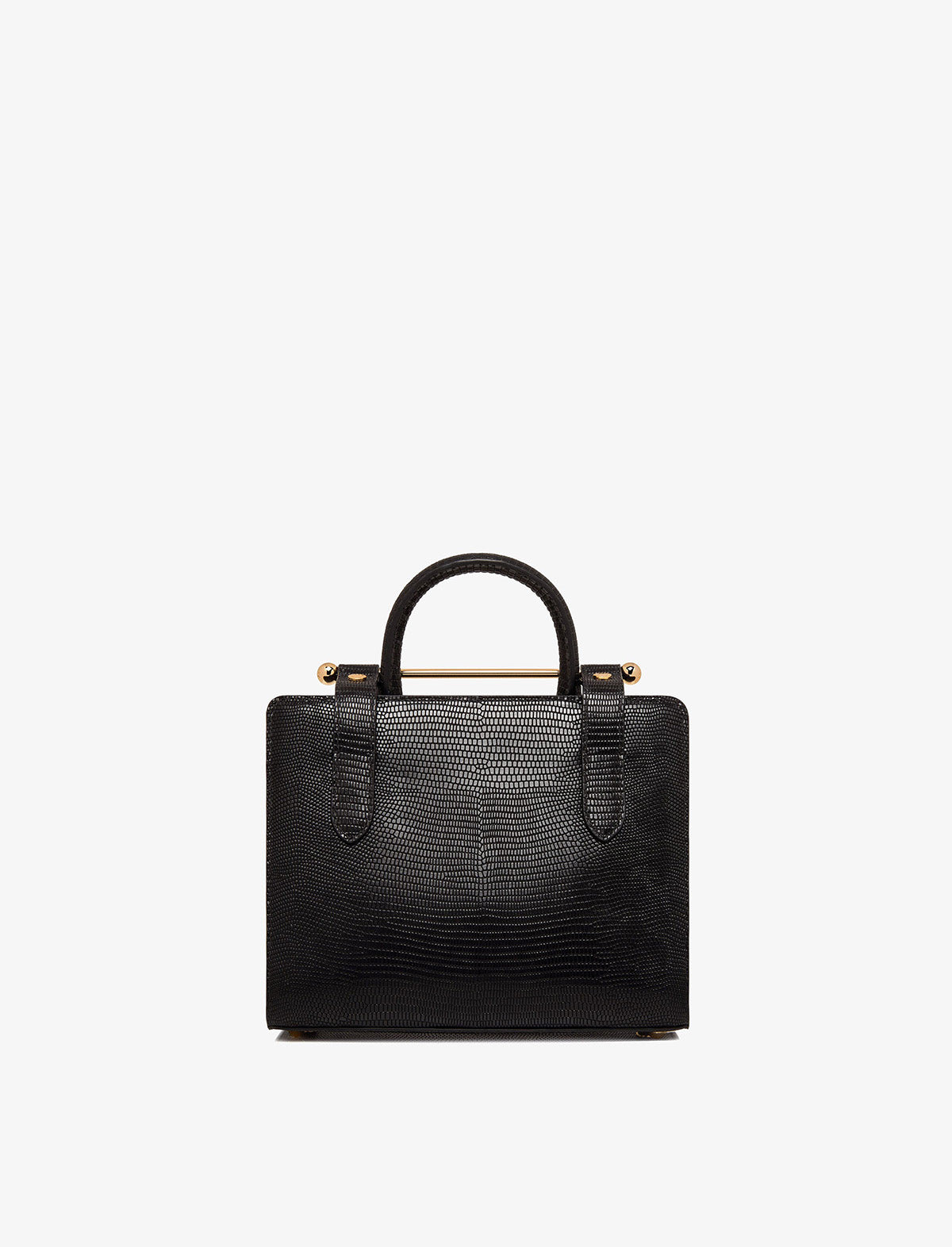 STRATHBERRY Mini Tote Bag in Embossed Lizard Black