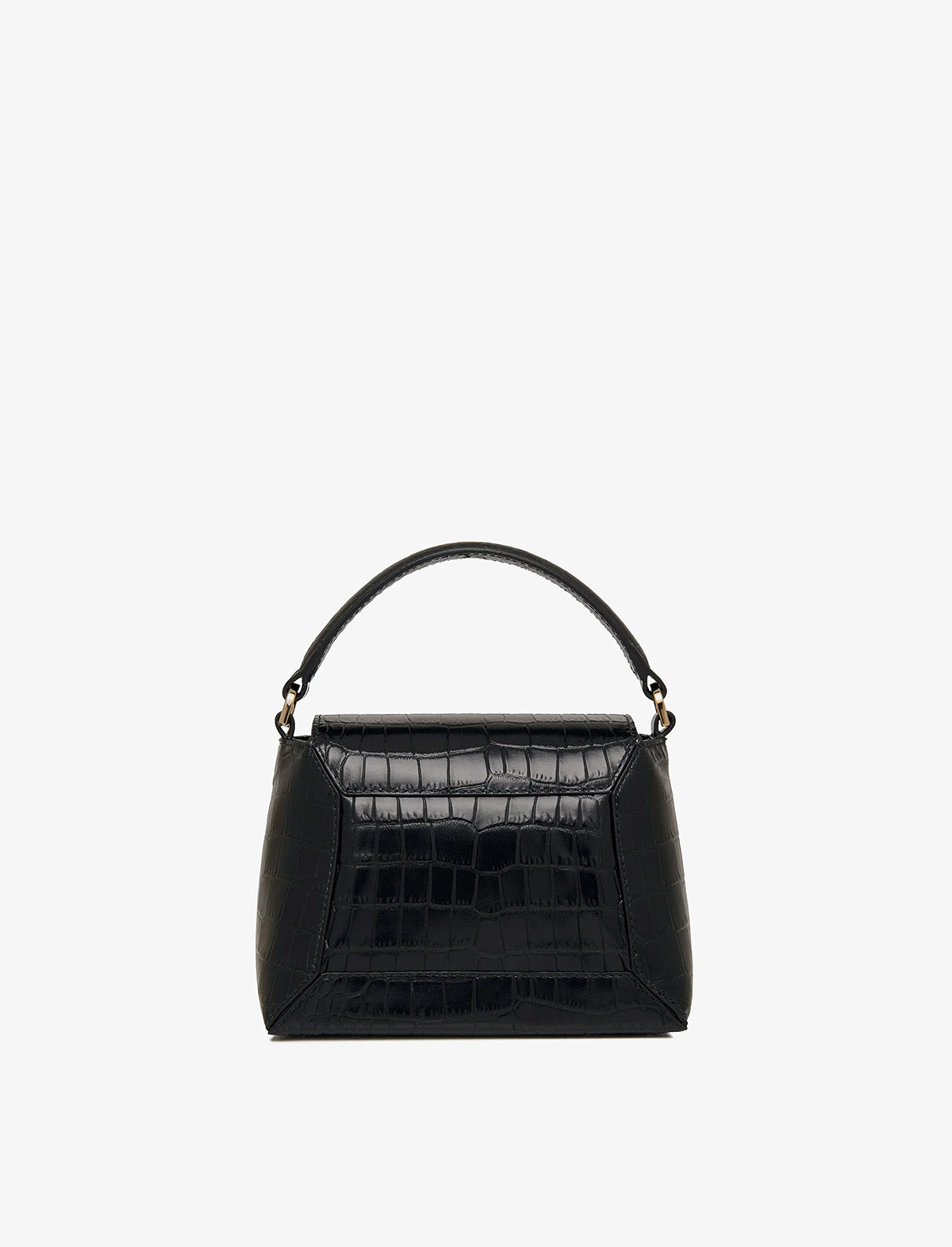 STRATHBERRY Mosaic Nano Bag in Embossed Croc Black