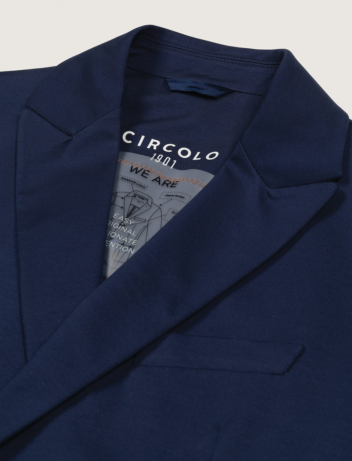 CIRCOLO 1901 Double-Breasted Jersey Jacket In Indigo